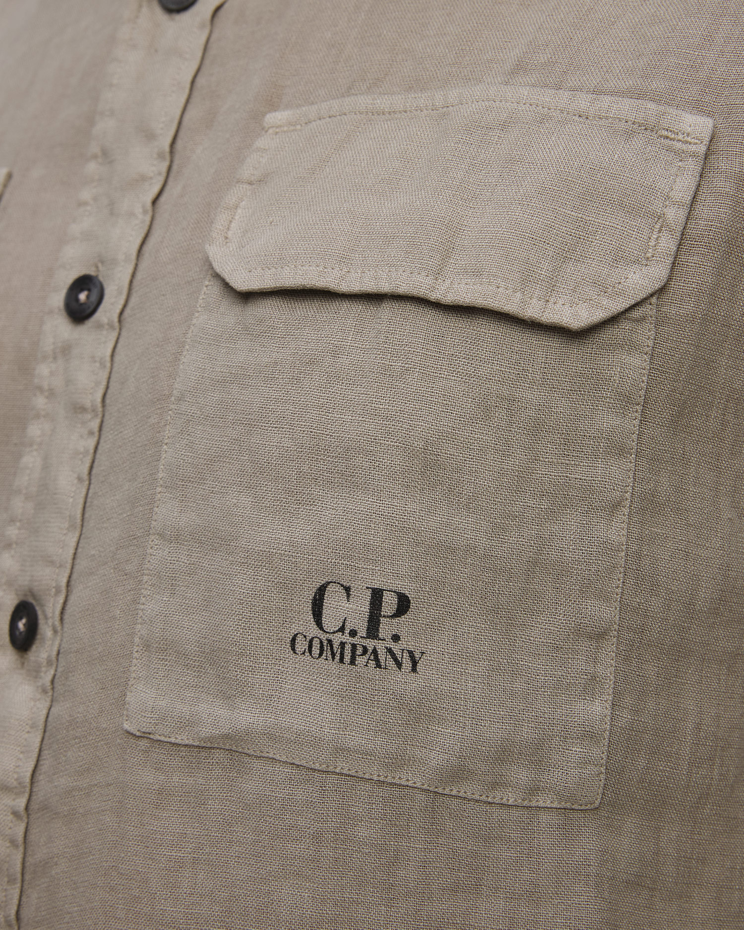 Koszula męska C.P. Company Linen Shirt khaki
