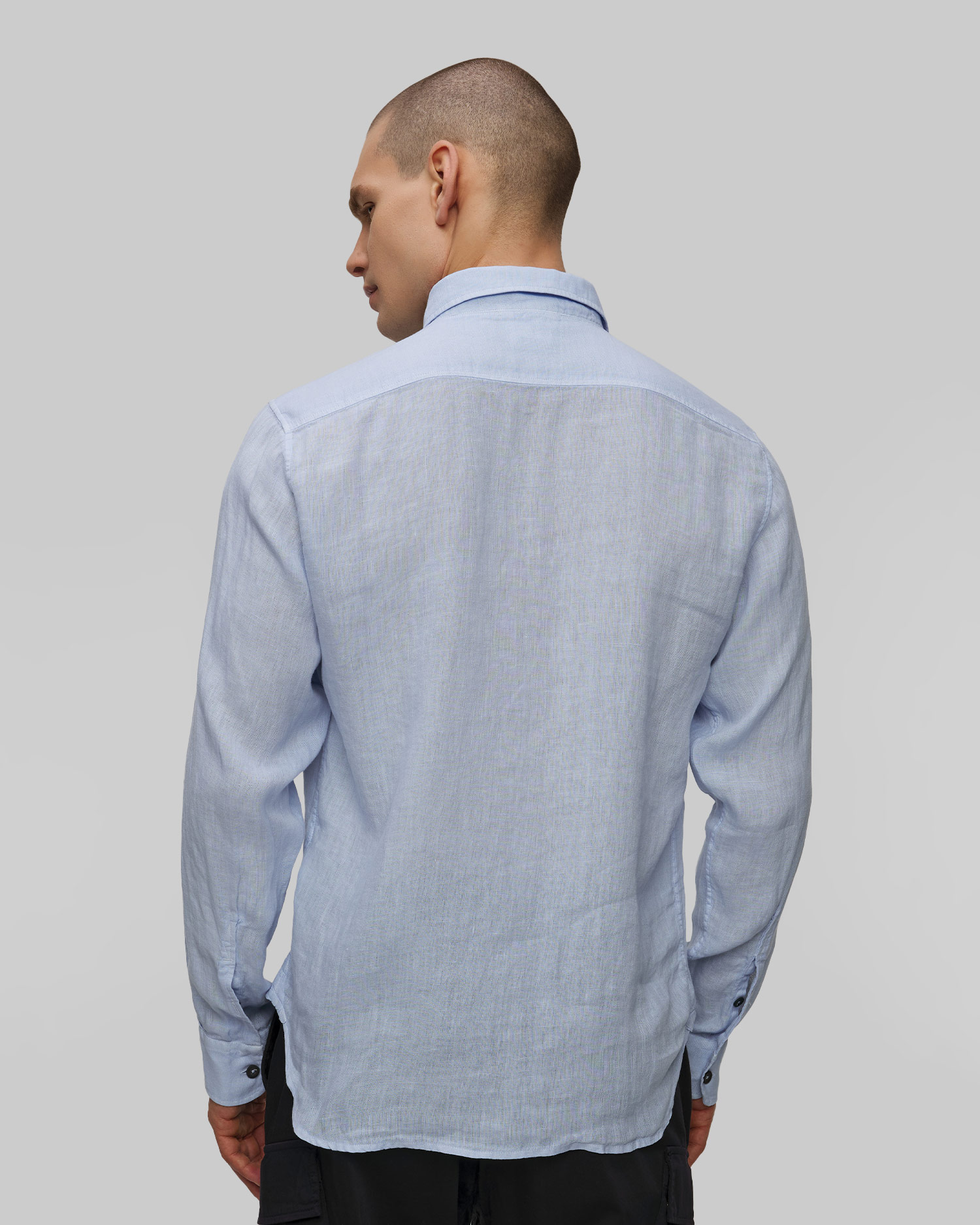 Koszula męska C.P. Company Linen Shirt niebieska