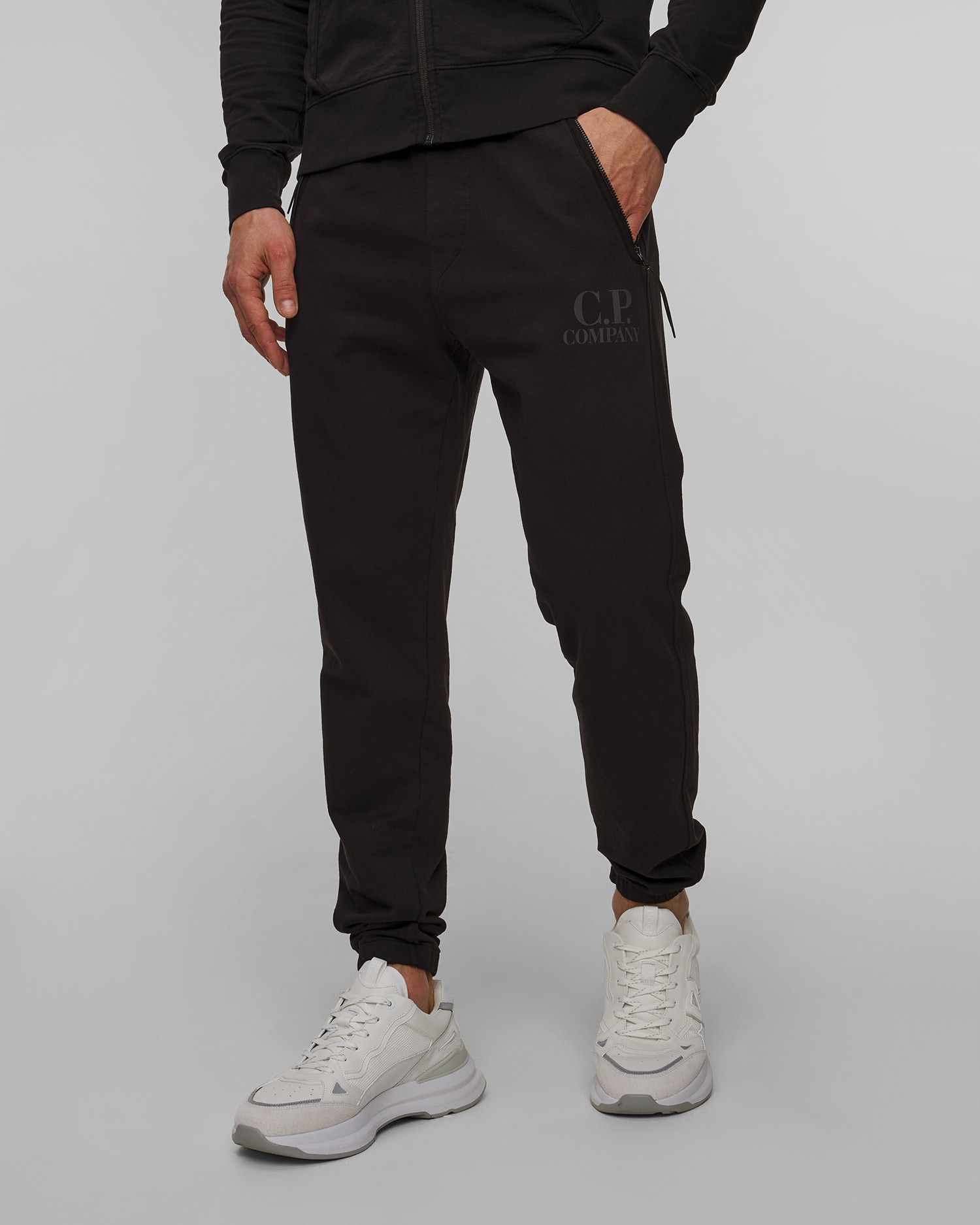 Spodnie dresowe męskie C.P. Company Light Fleece Logo Sweatpants czarne