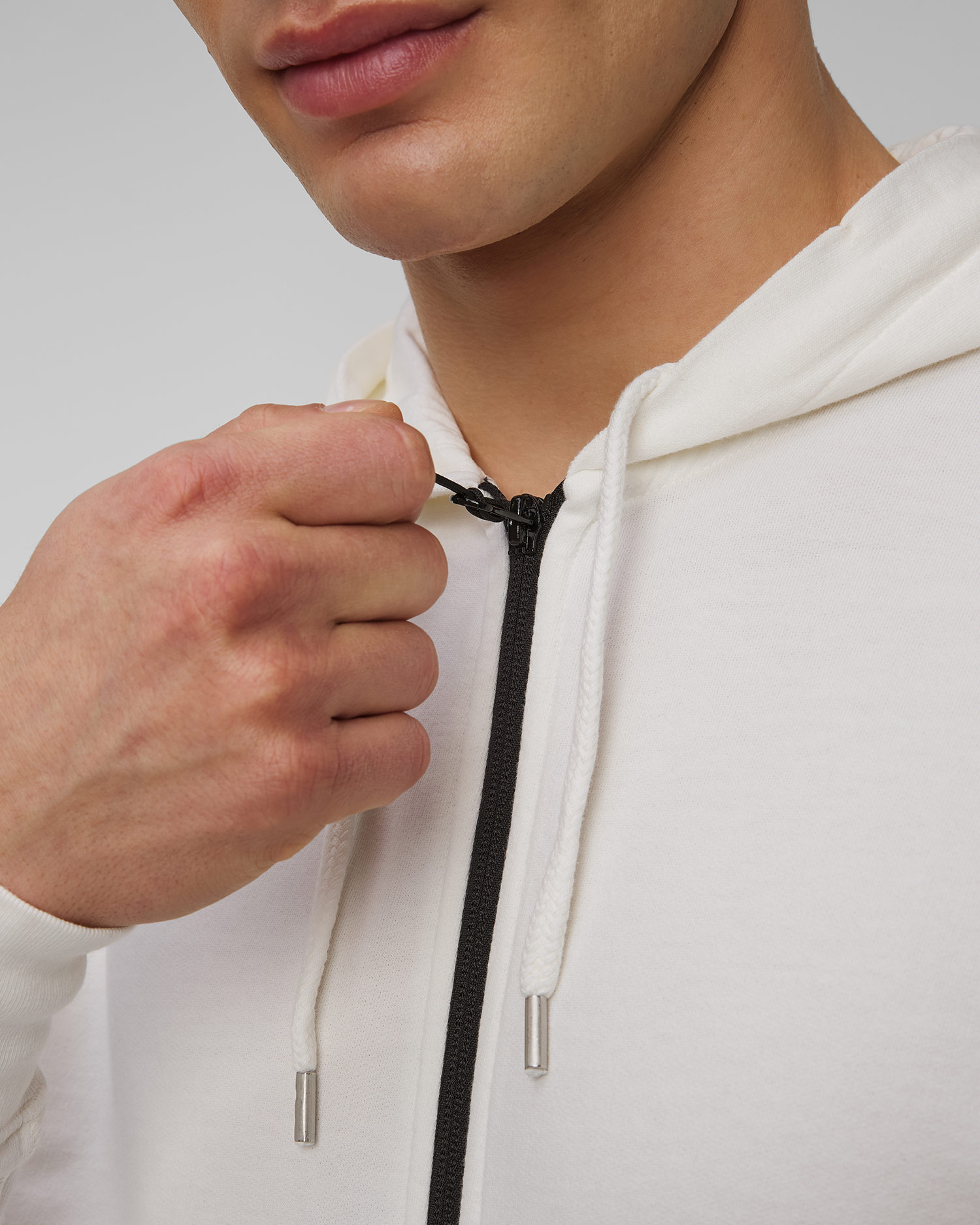 Bluza męska C.P. Company Light Fleece Full Zip Hooded Sweatshirt biała