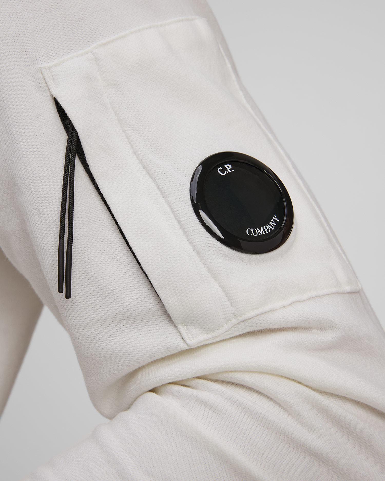 Bluza męska C.P. Company Light Fleece Full Zip Hooded Sweatshirt biała