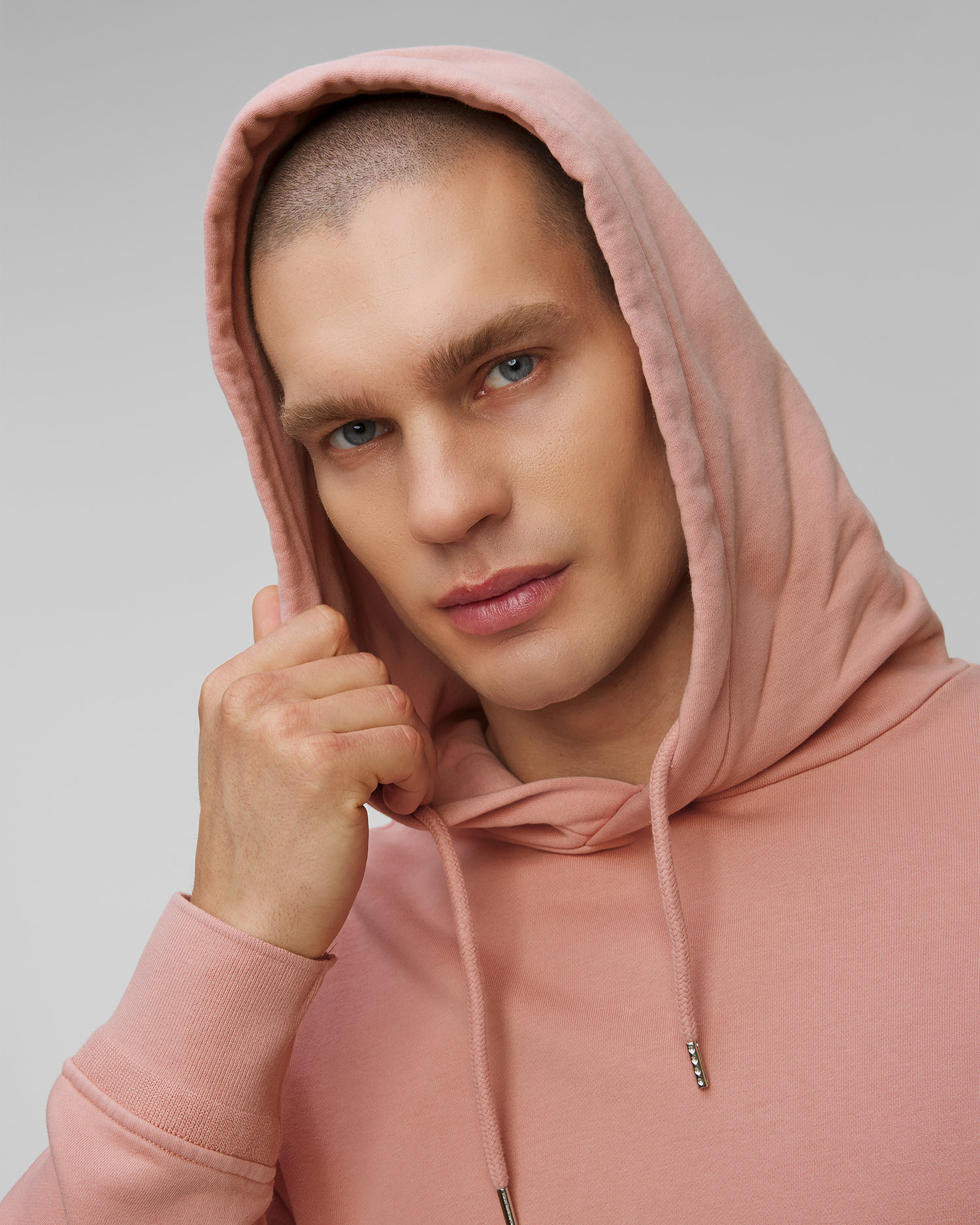 Pánská mikina C.P. Company Cotton Diagonal Fleece Resist Dyed Hooded Lens v Růžové Barvě
