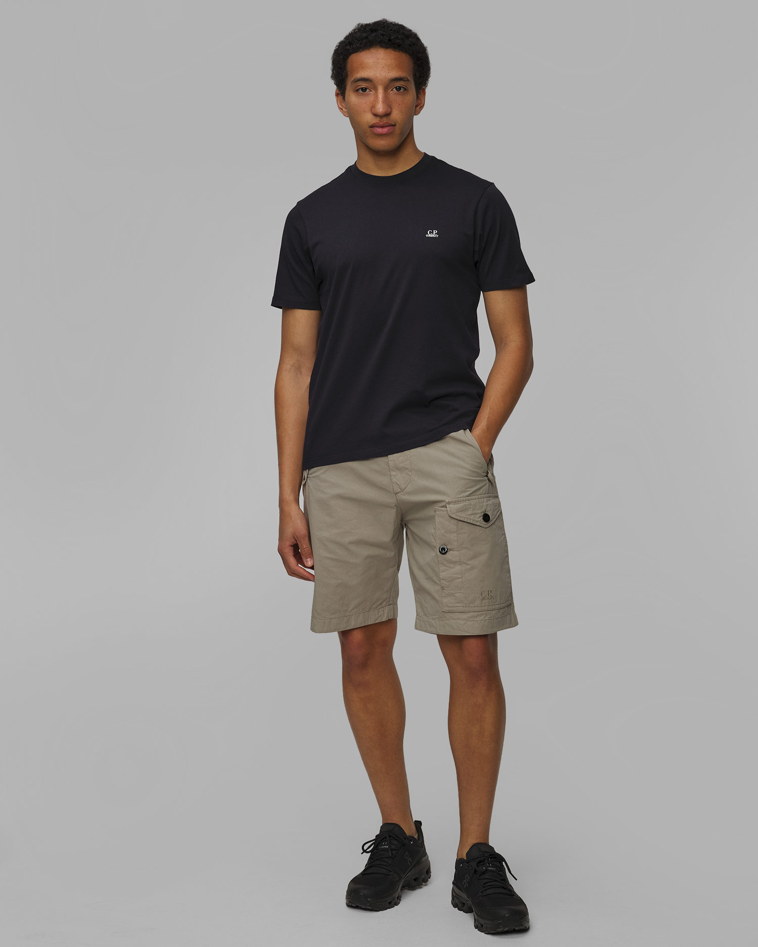 Pánské tričko C.P. Company 30/1 Jersey Back Goggle T-Shirt v Tmavě Modré Barvě