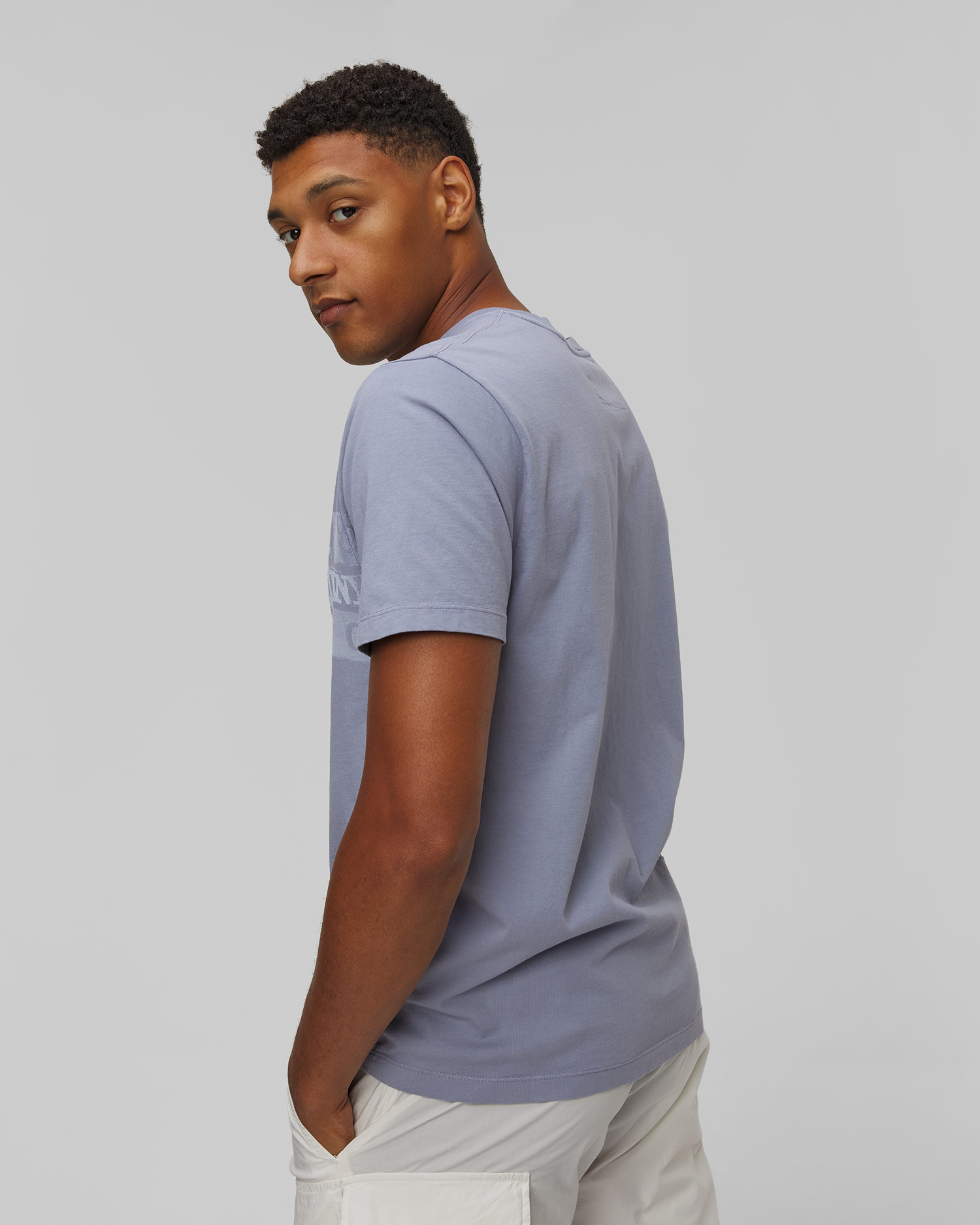 T-shirt violet pour hommes C.P. Company 24/1 Jersey Horizontal Logo 