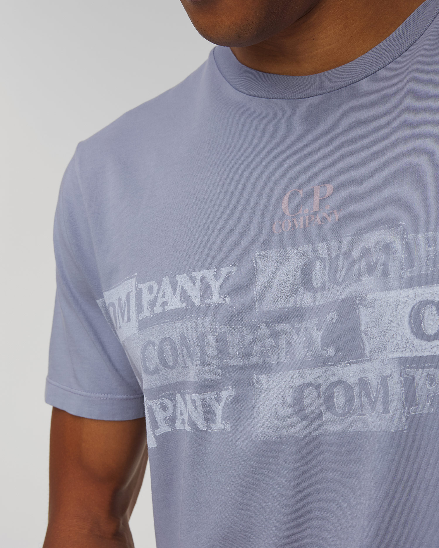 T-shirt violet pour hommes C.P. Company 24/1 Jersey Horizontal Logo 