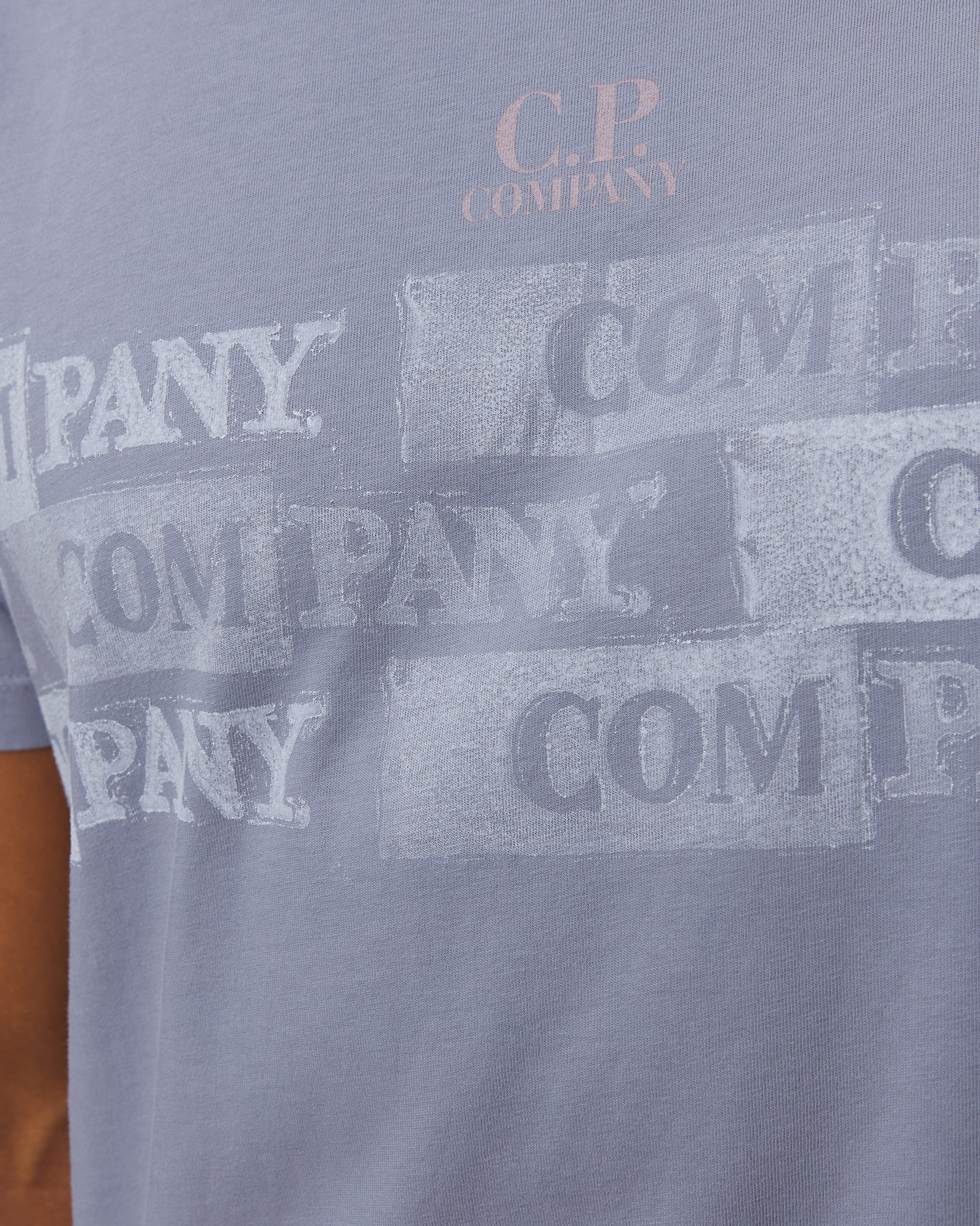 T-shirt violet pour hommes C.P. Company 24/1 Jersey Horizontal Logo 