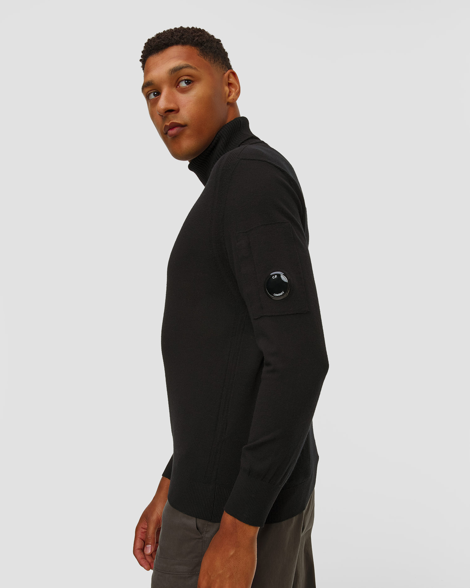 C.P. Company Extrafine Merino Wool Turtleneck Sweater Rollkragenpullover für Herren in Schwarz