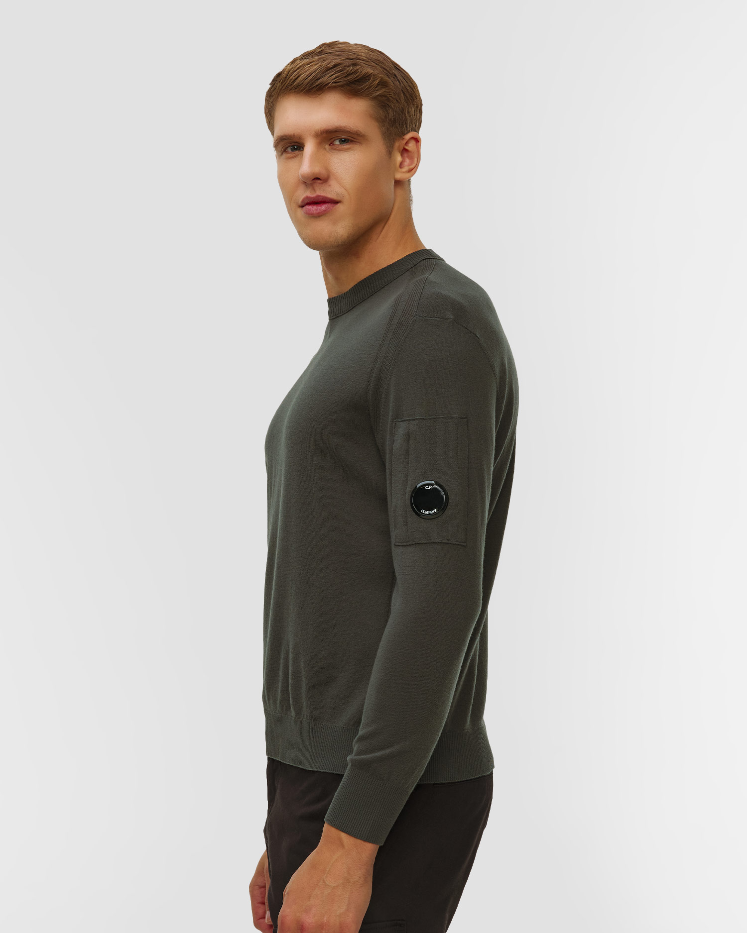 Pánsky sveter C.P. Company Extrafine Merino Wool Crewneck Sweater sivý