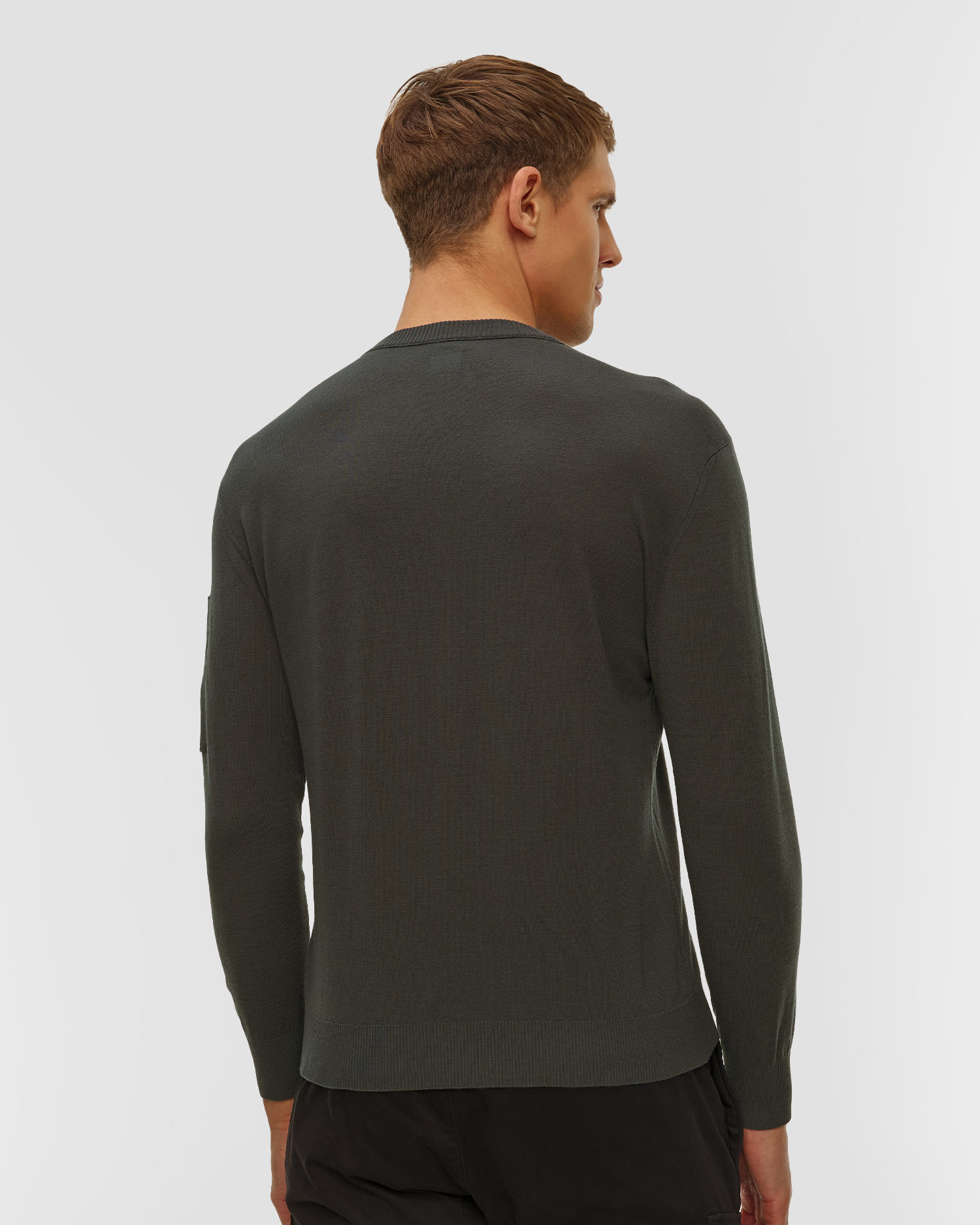 Pánsky sveter C.P. Company Extrafine Merino Wool Crewneck Sweater sivý