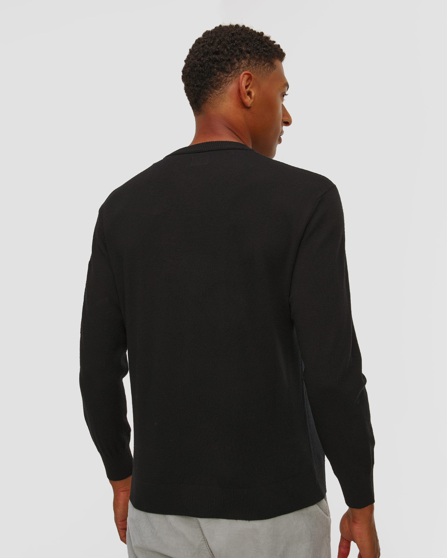 C.P. Company Extrafine Merino Wool Crewneck Sweater Herrenpullover in Schwarz