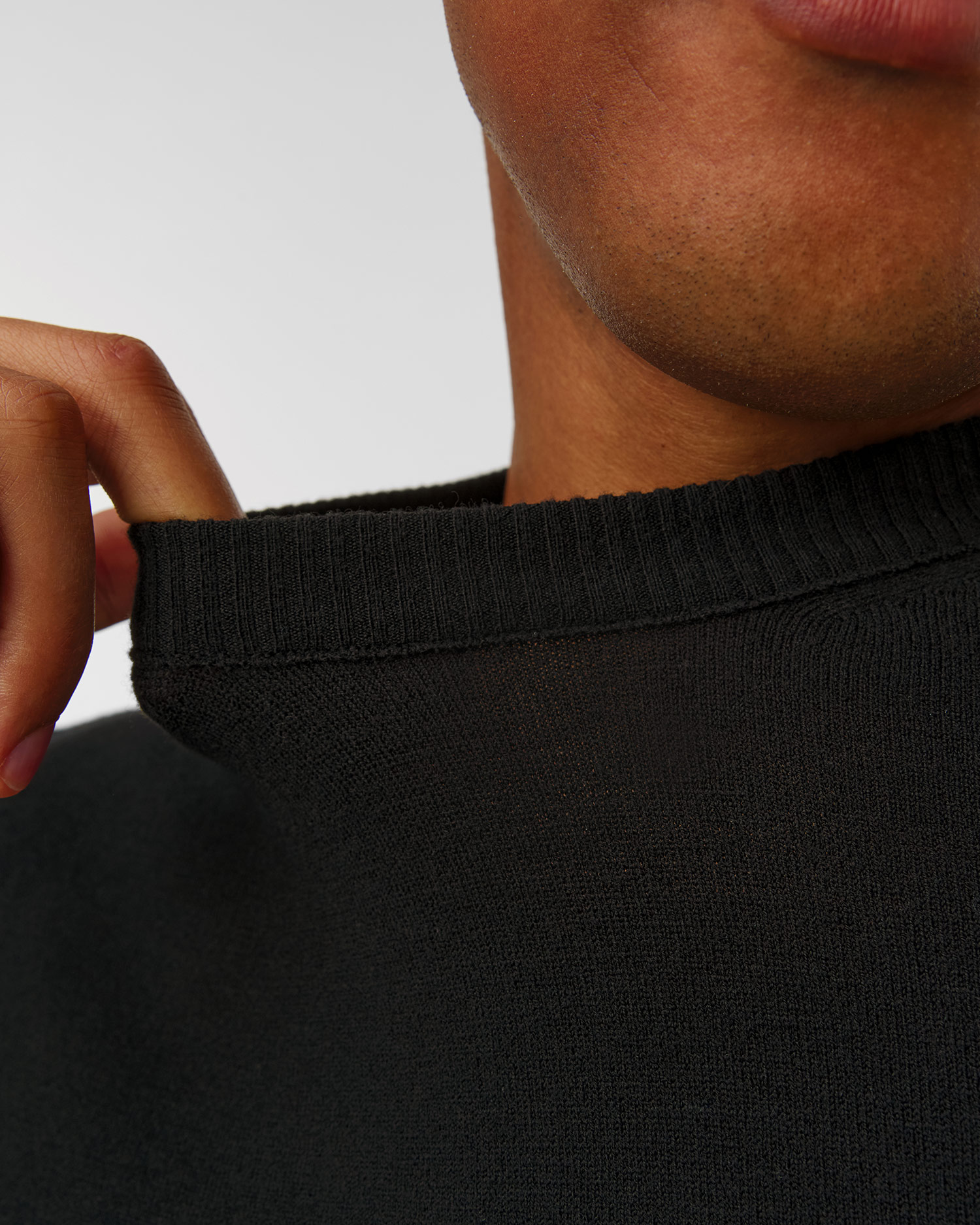 C.P. Company Extrafine Merino Wool Crewneck Sweater Herrenpullover in Schwarz