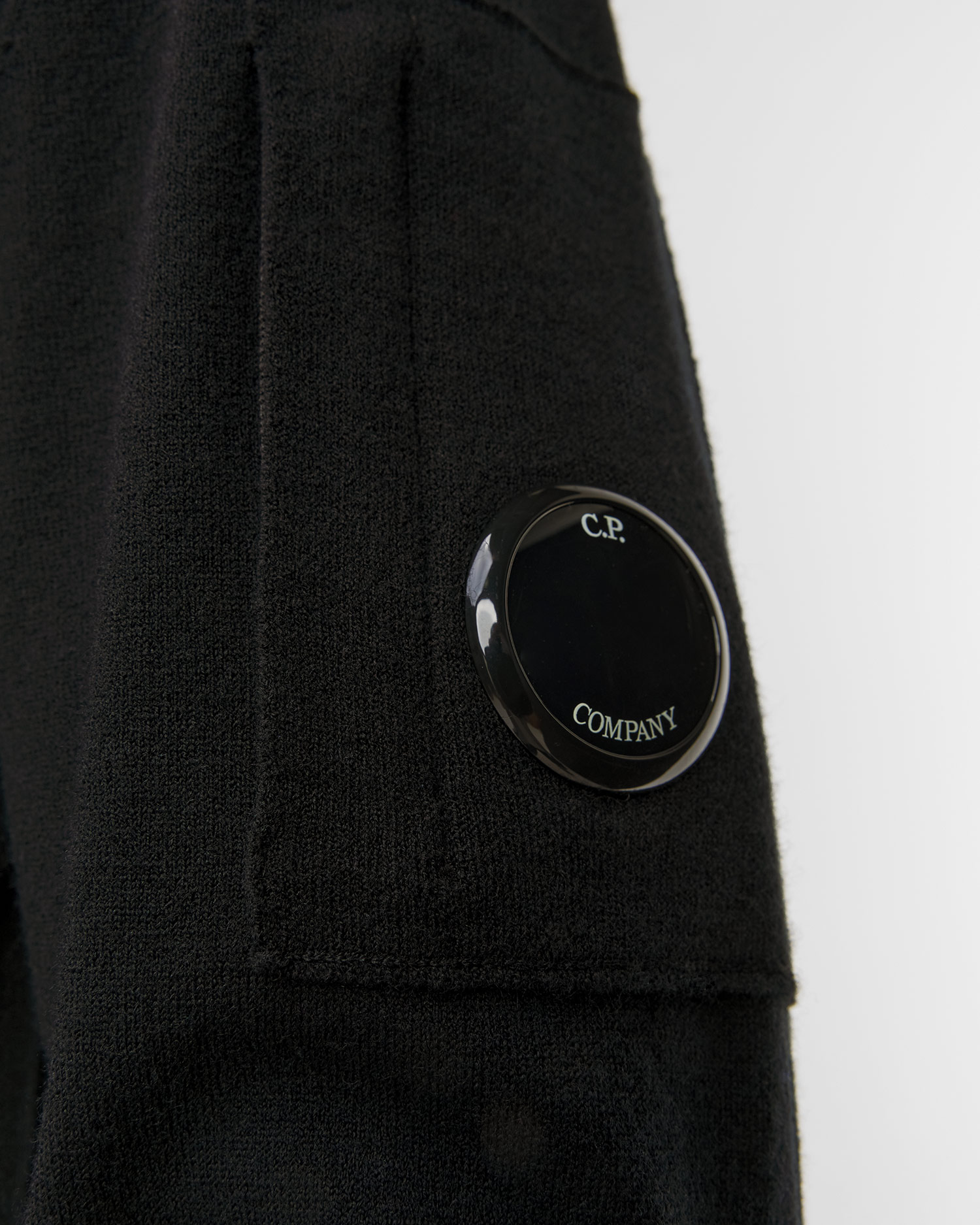 C.P. Company Extrafine Merino Wool Crewneck Sweater Herrenpullover in Schwarz