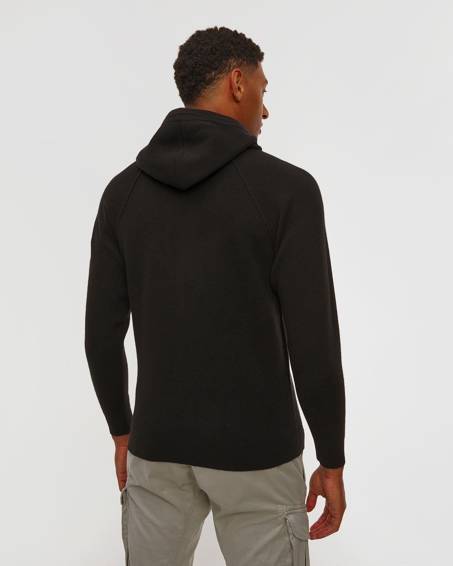 C.P. Company Lambswool GRS Hooded Full Zip Sweater Herren-Sweatshirt in Schwarz