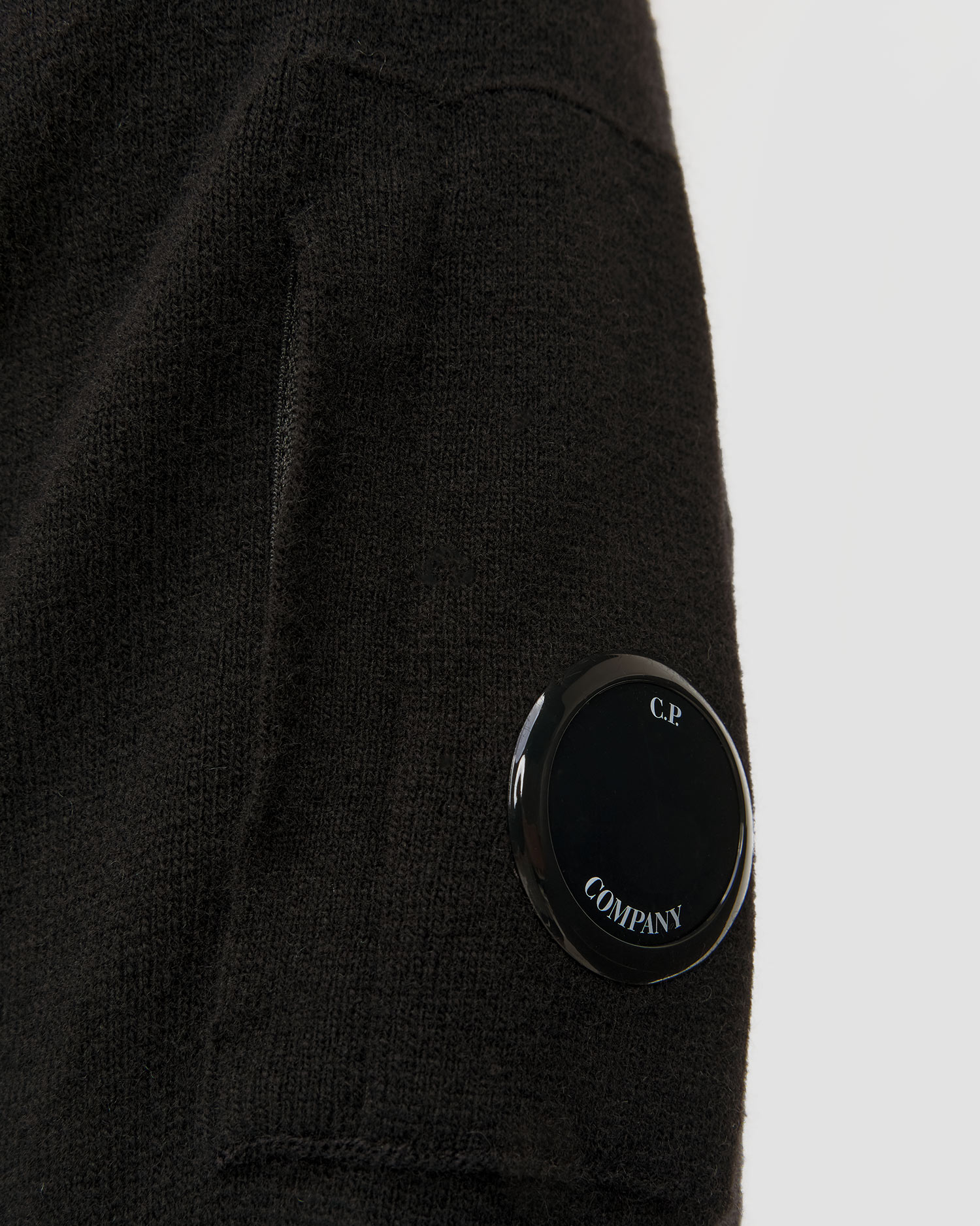 Men's sweatshirt C.P. Company Lambswool GRS Hooded Full Zip Sweater black