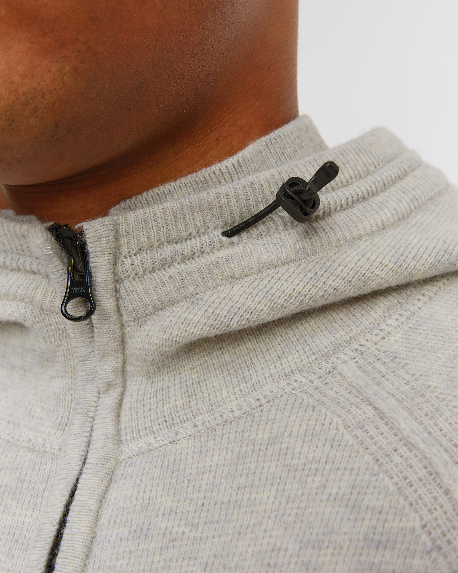 C.P. Company Lambswool GRS Hooded Full Zip Sweater Herren-Sweatshirt in Weiß und Grau