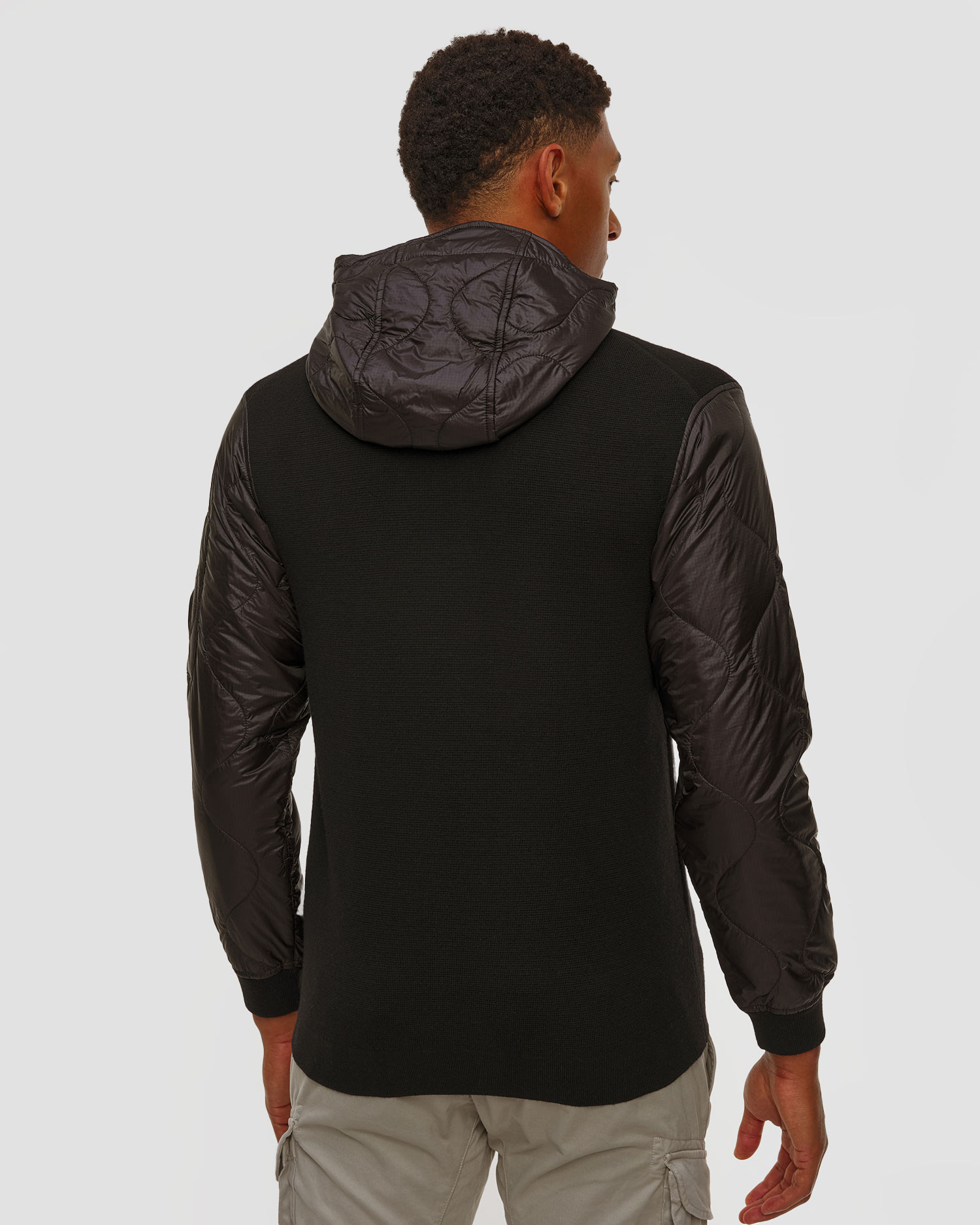 C.P. Company Extrafine Merino Wool Mixed Hooded Zip Sweater Herren-Sweatshirt in Schwarz