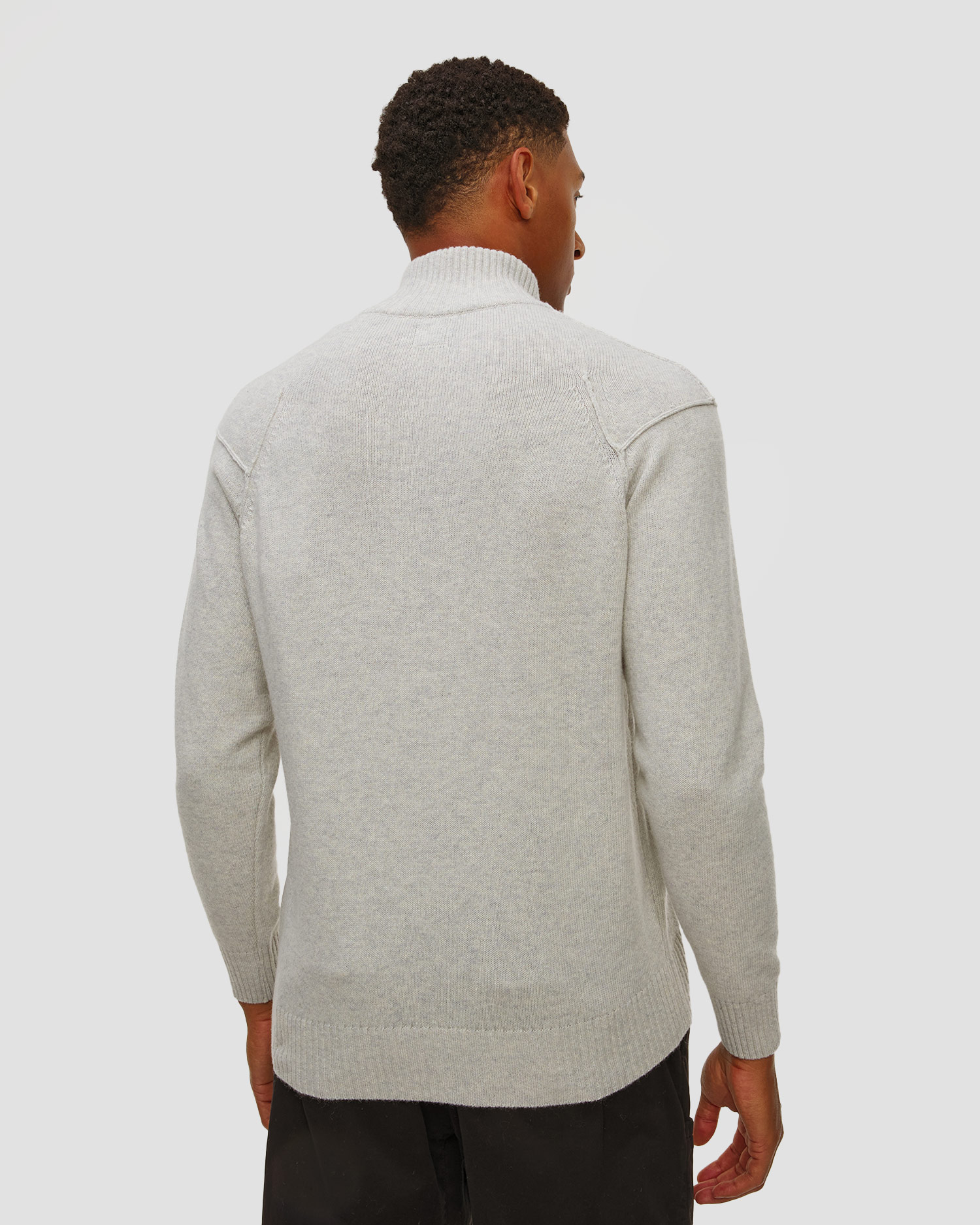 C.P. Company Lambswool GRS Full Zip Sweater Herren-Sweatshirt in Weiß und Grau