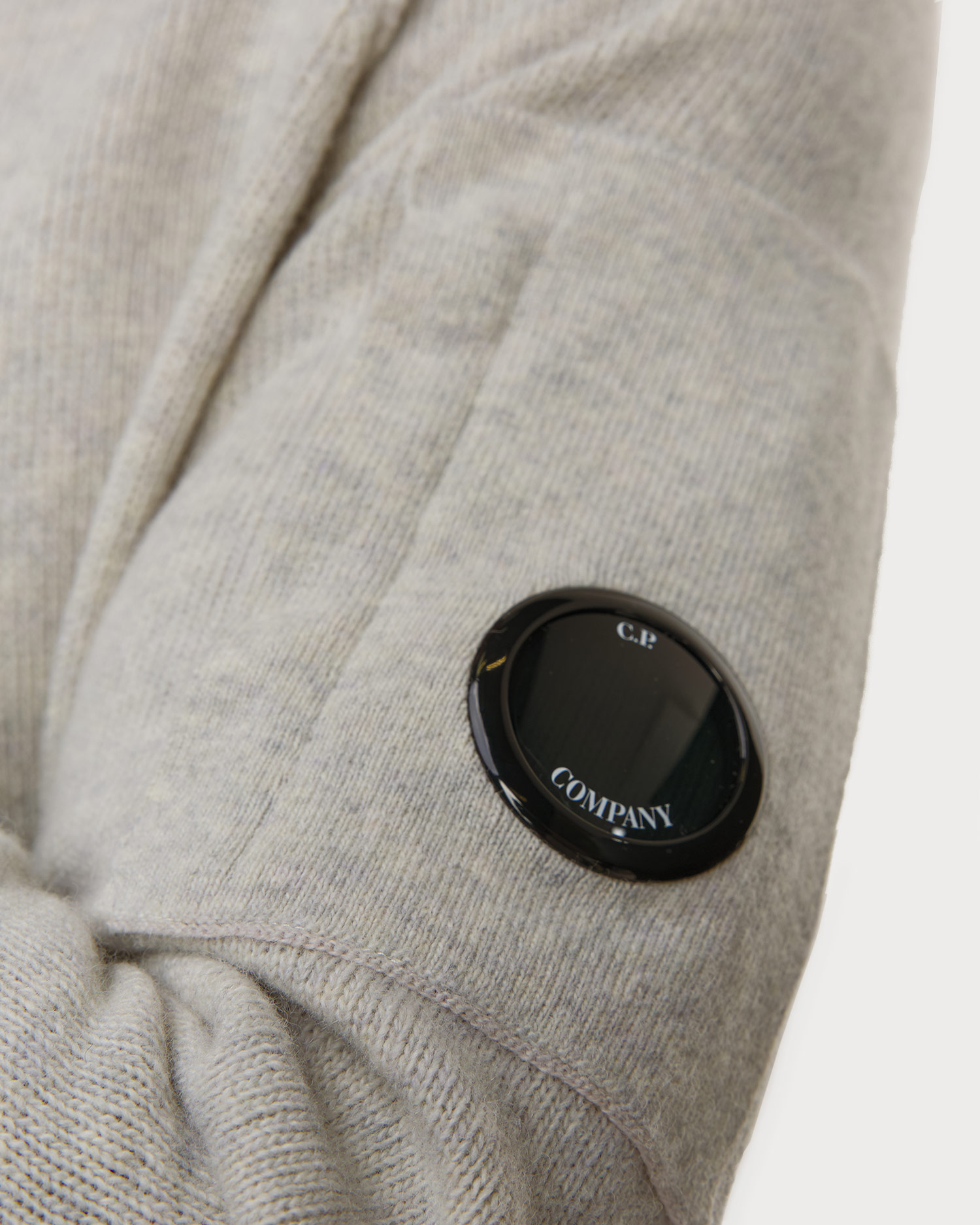 C.P. Company Lambswool GRS Full Zip Sweater Herren-Sweatshirt in Weiß und Grau