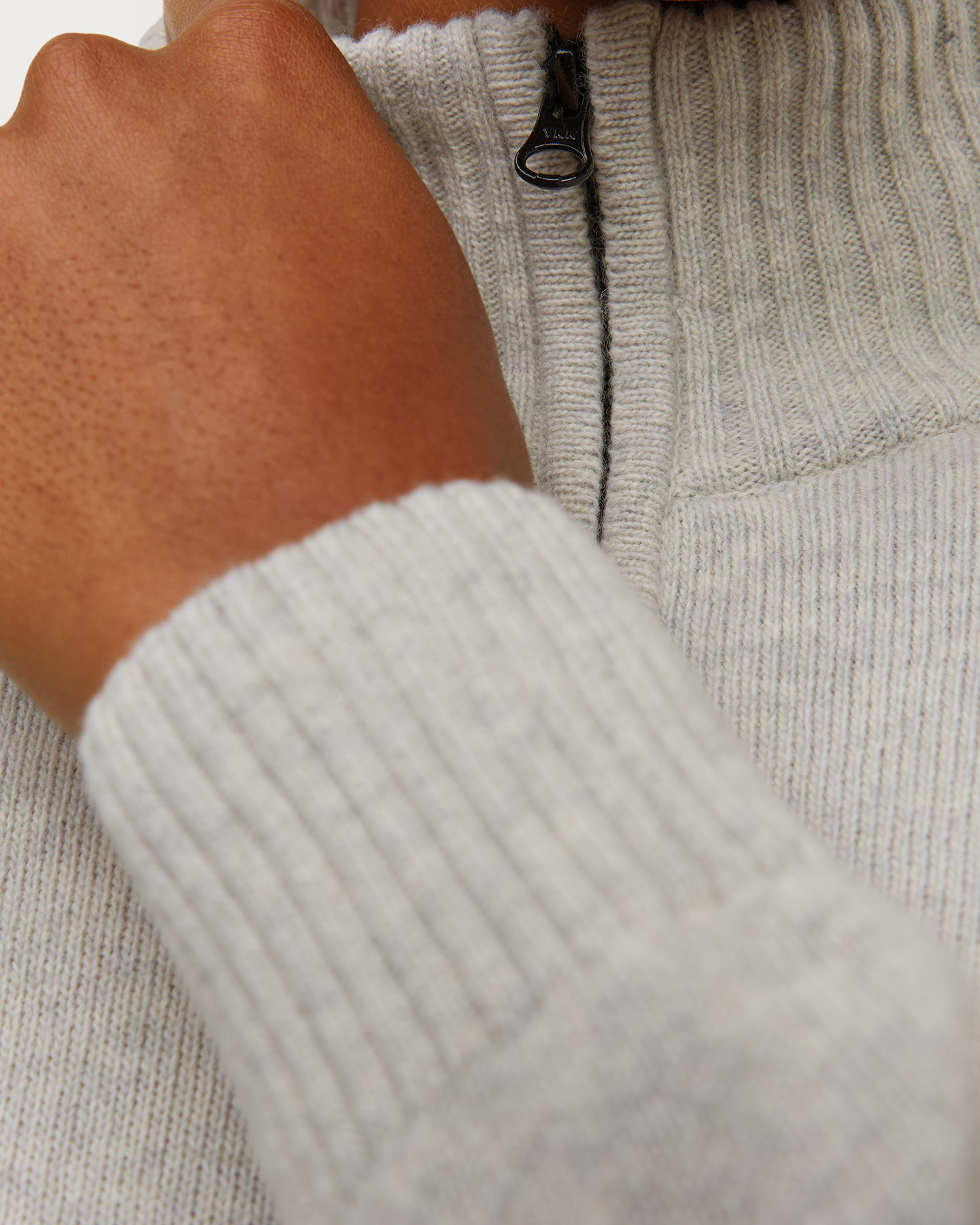 C.P. Company Lambswool GRS Full Zip Sweater Herren-Sweatshirt in Weiß und Grau