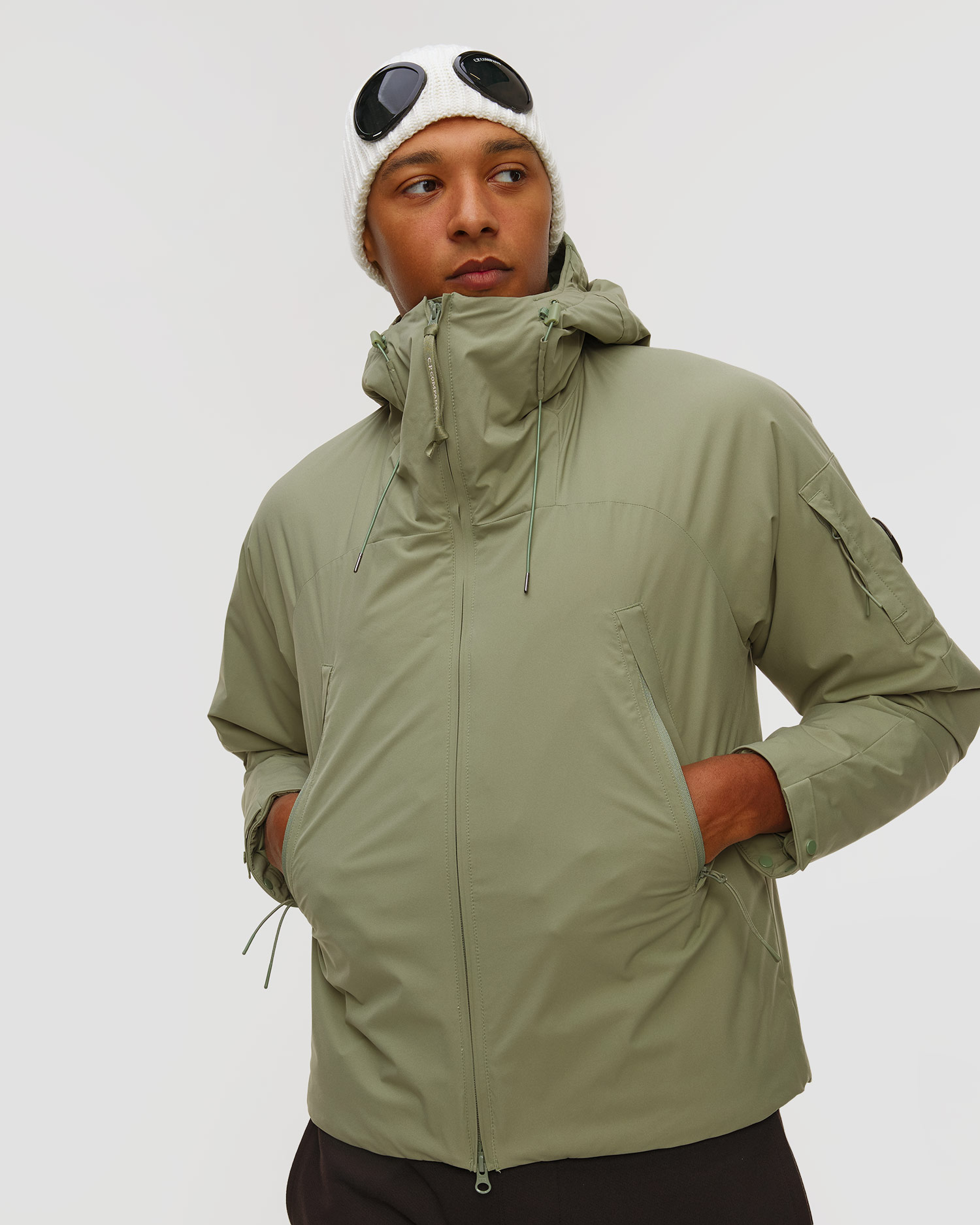 Veste isolée verte pour hommes C.P. Company Pro-Tek Hooded Padded Jacket