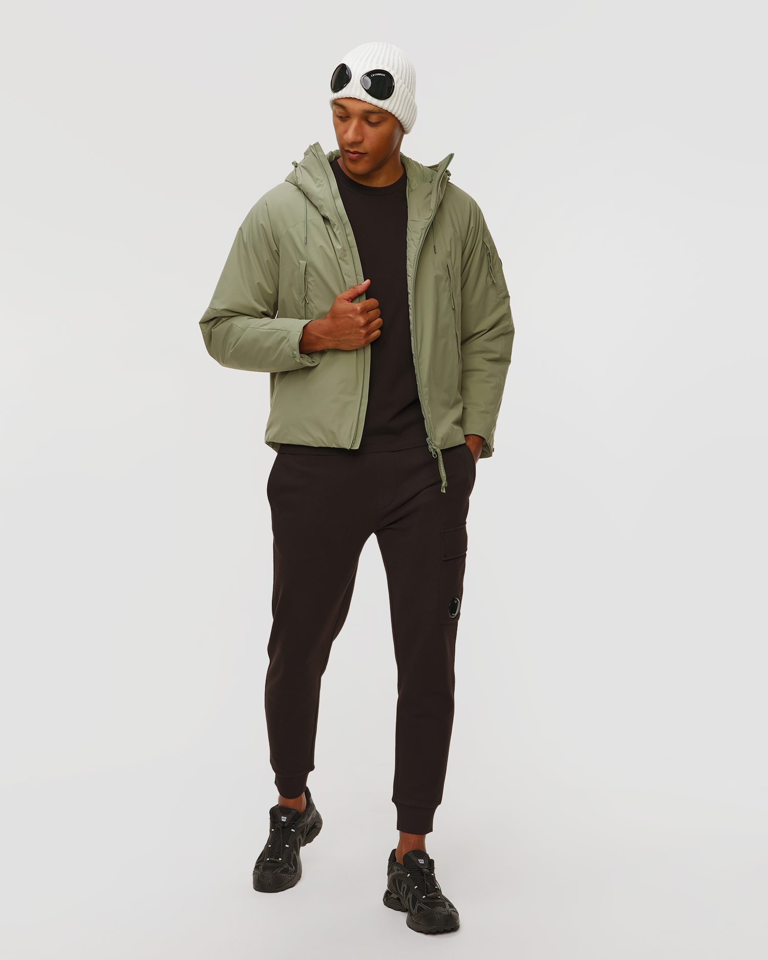 Veste isolée verte pour hommes C.P. Company Pro-Tek Hooded Padded Jacket