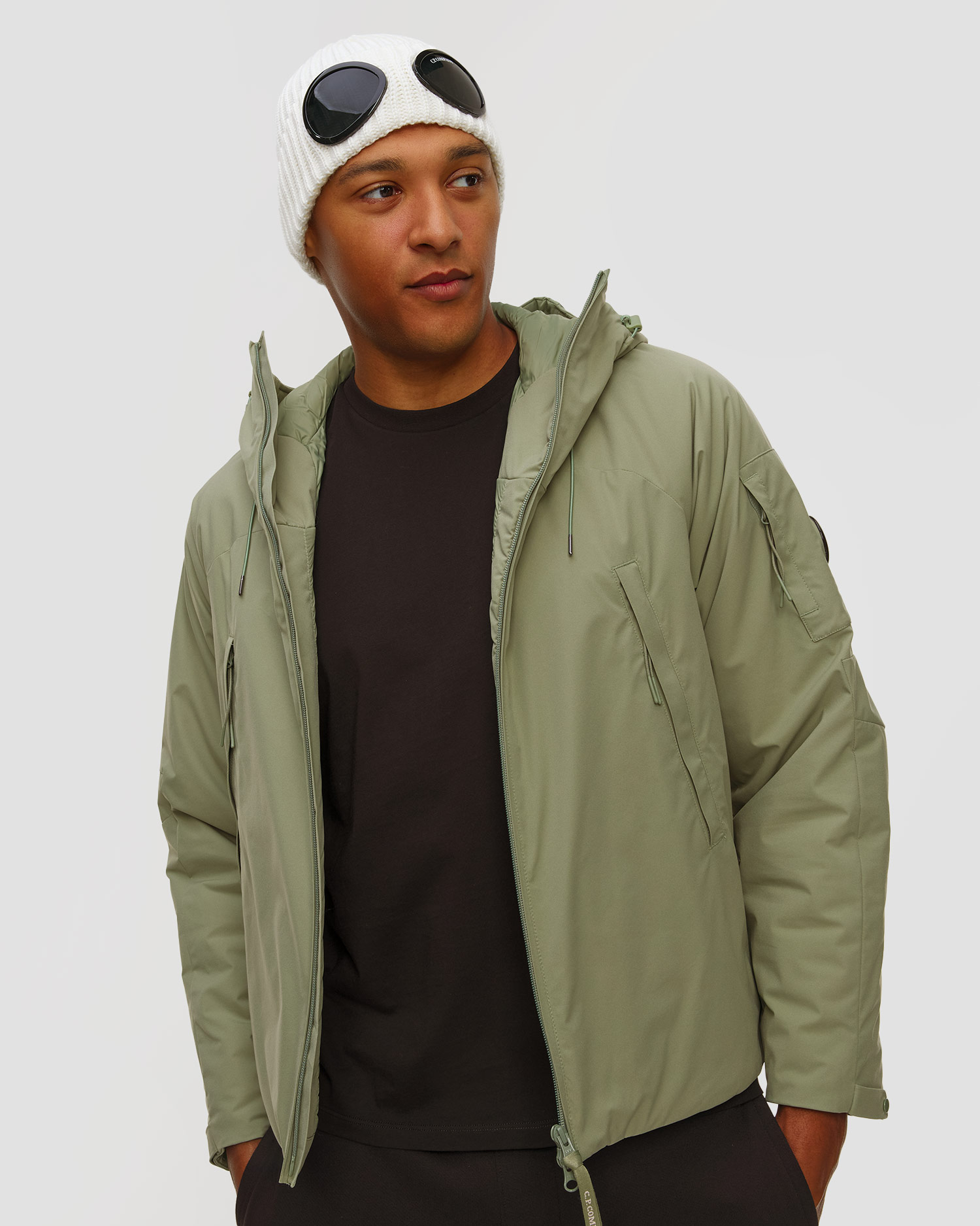 C.P. Company Pro-Tek Hooded Padded Jacket Isolierte Herrenjacke in Grün