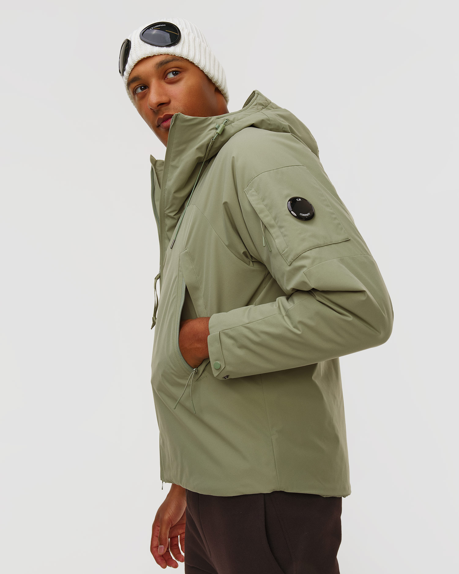 C.P. Company Pro-Tek Hooded Padded Jacket Isolierte Herrenjacke in Grün