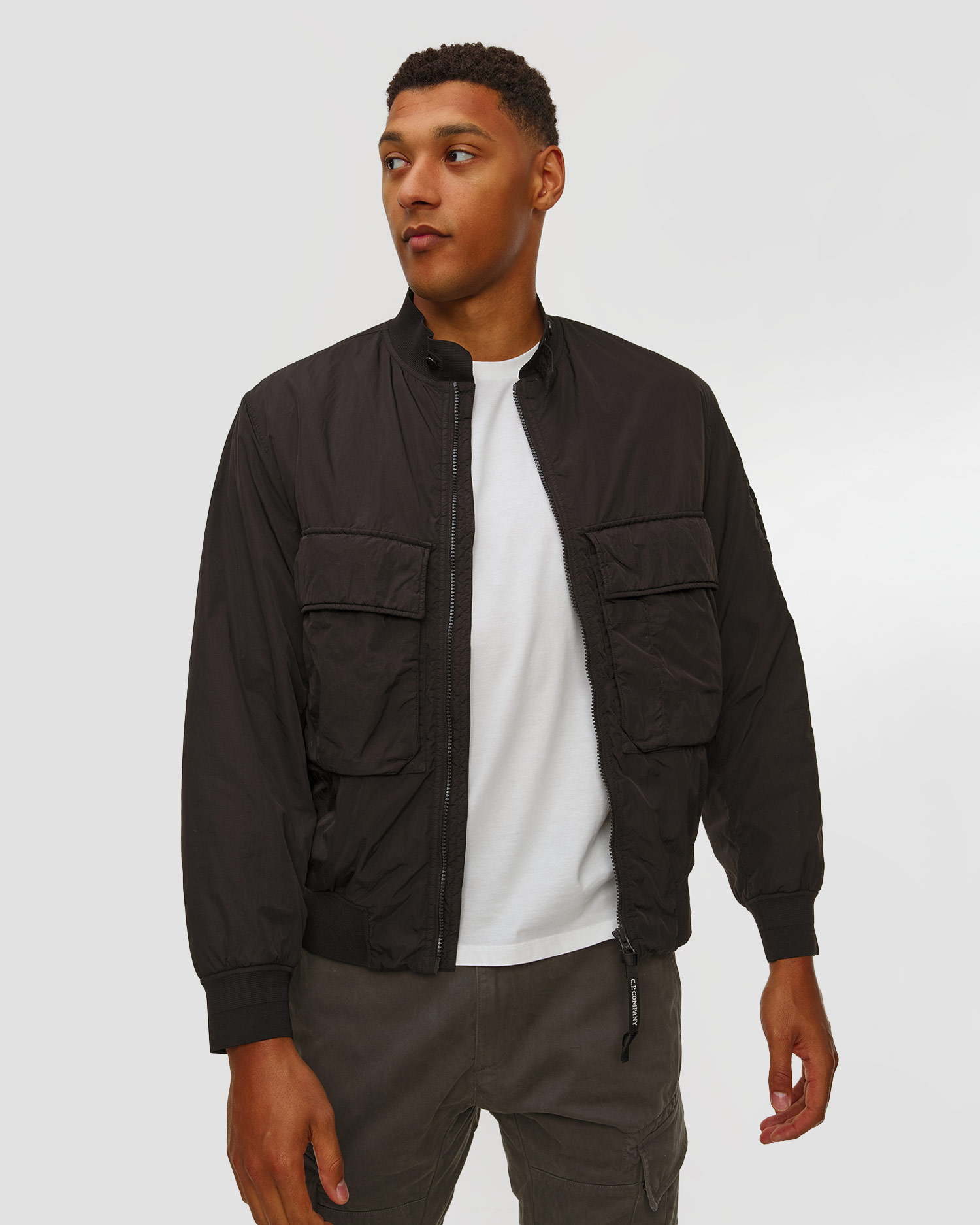 Veste bomber noire pour hommes C.P. Company Chrome-R Bomber Jacket