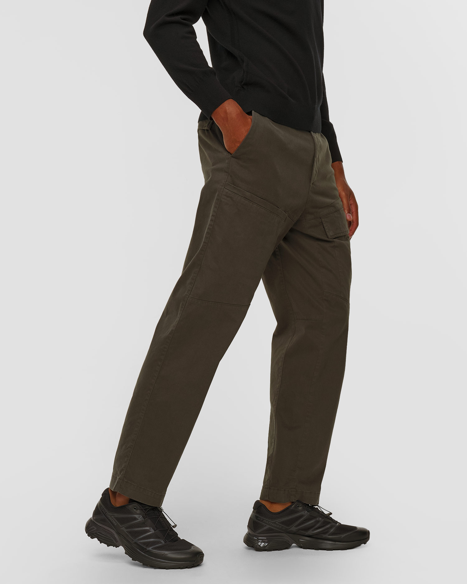 Pánske nohavice C.P. Company Stretch Sateen Loose Cargo Pants sivé