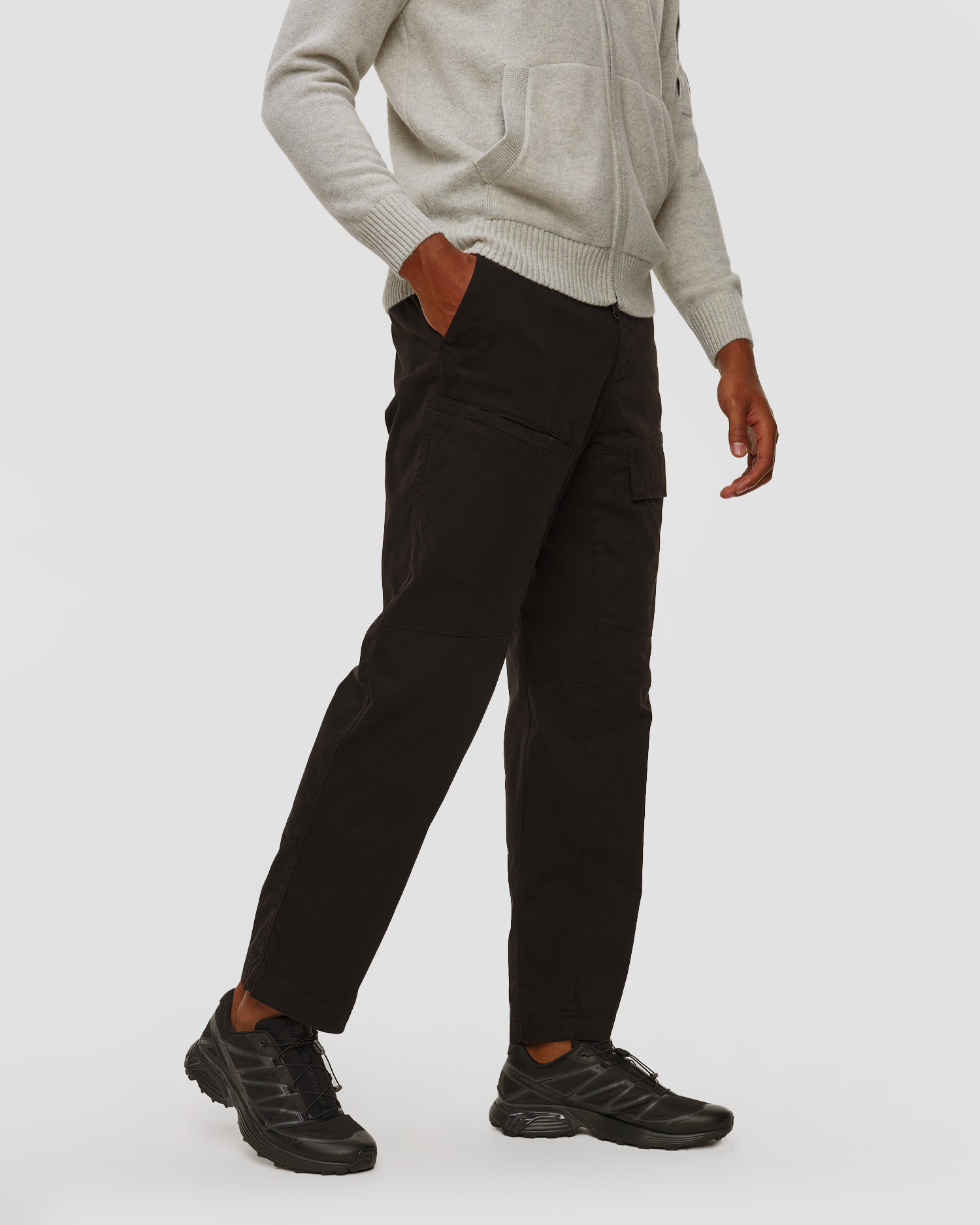 Pánske nohavice C.P. Company Stretch Sateen Loose Cargo Pants čierne