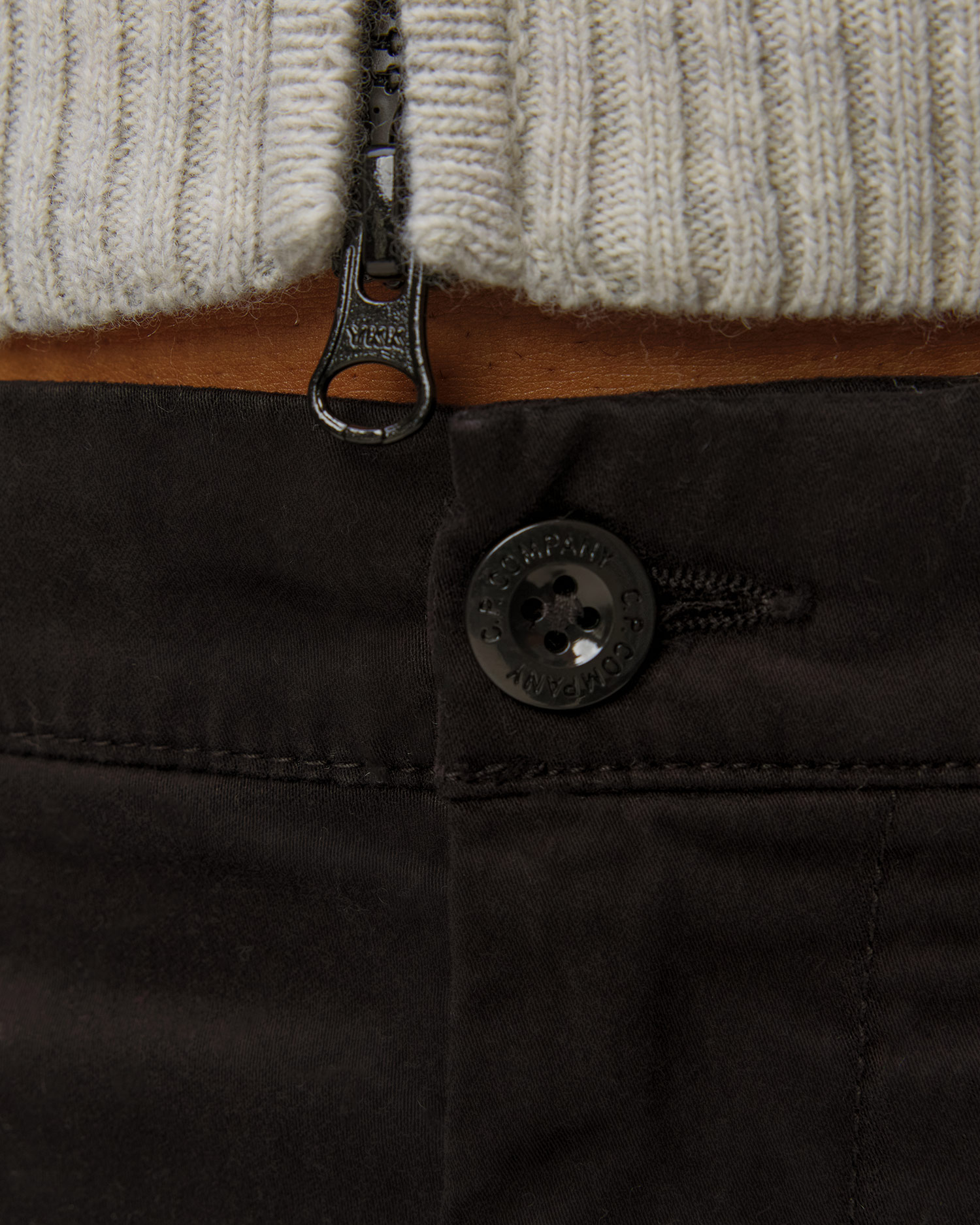 Pánske nohavice C.P. Company Stretch Sateen Loose Cargo Pants čierne