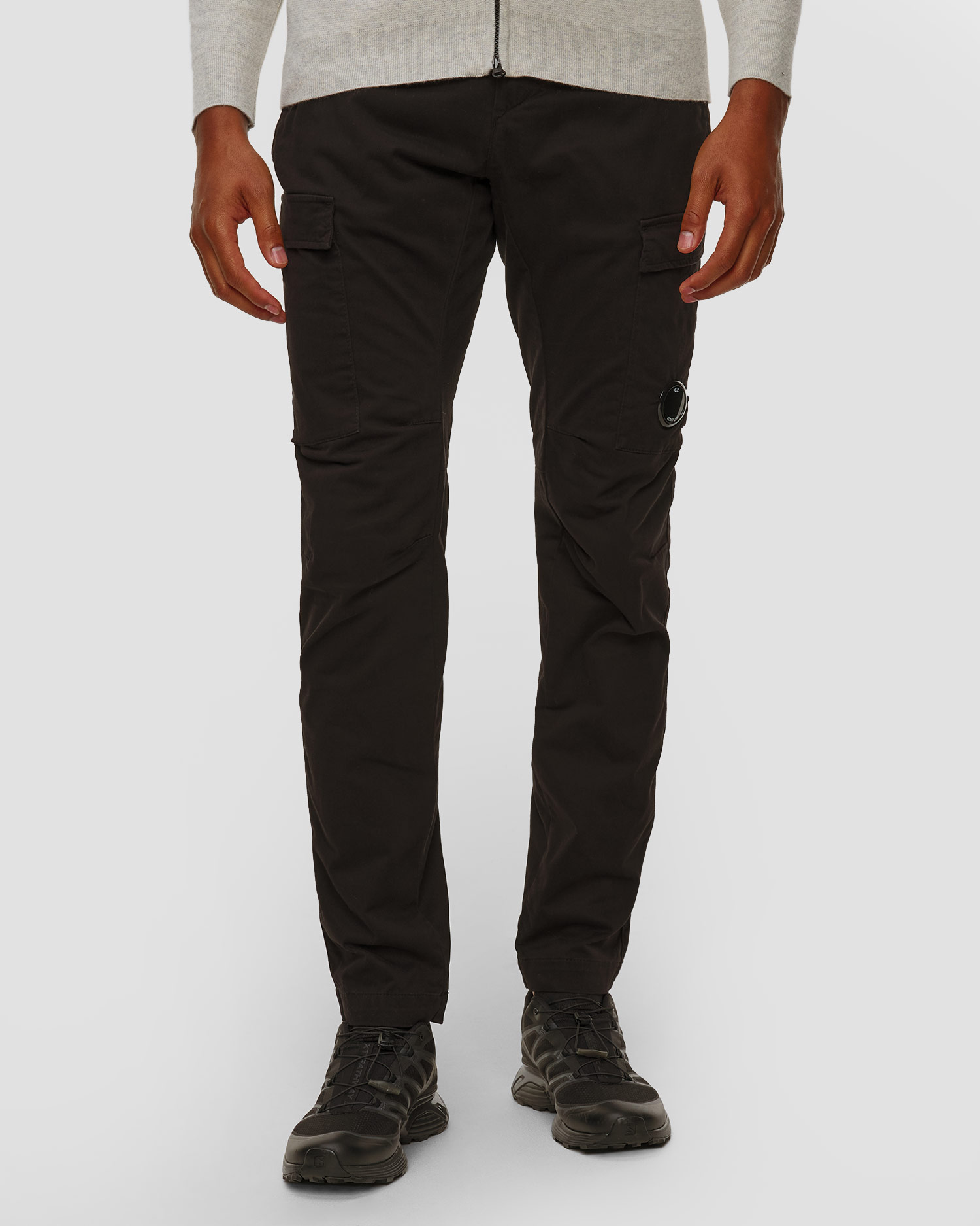 Pantalon noir pour hommes C.P. Company Stretch Sateen Ergonomic Cargo Pants