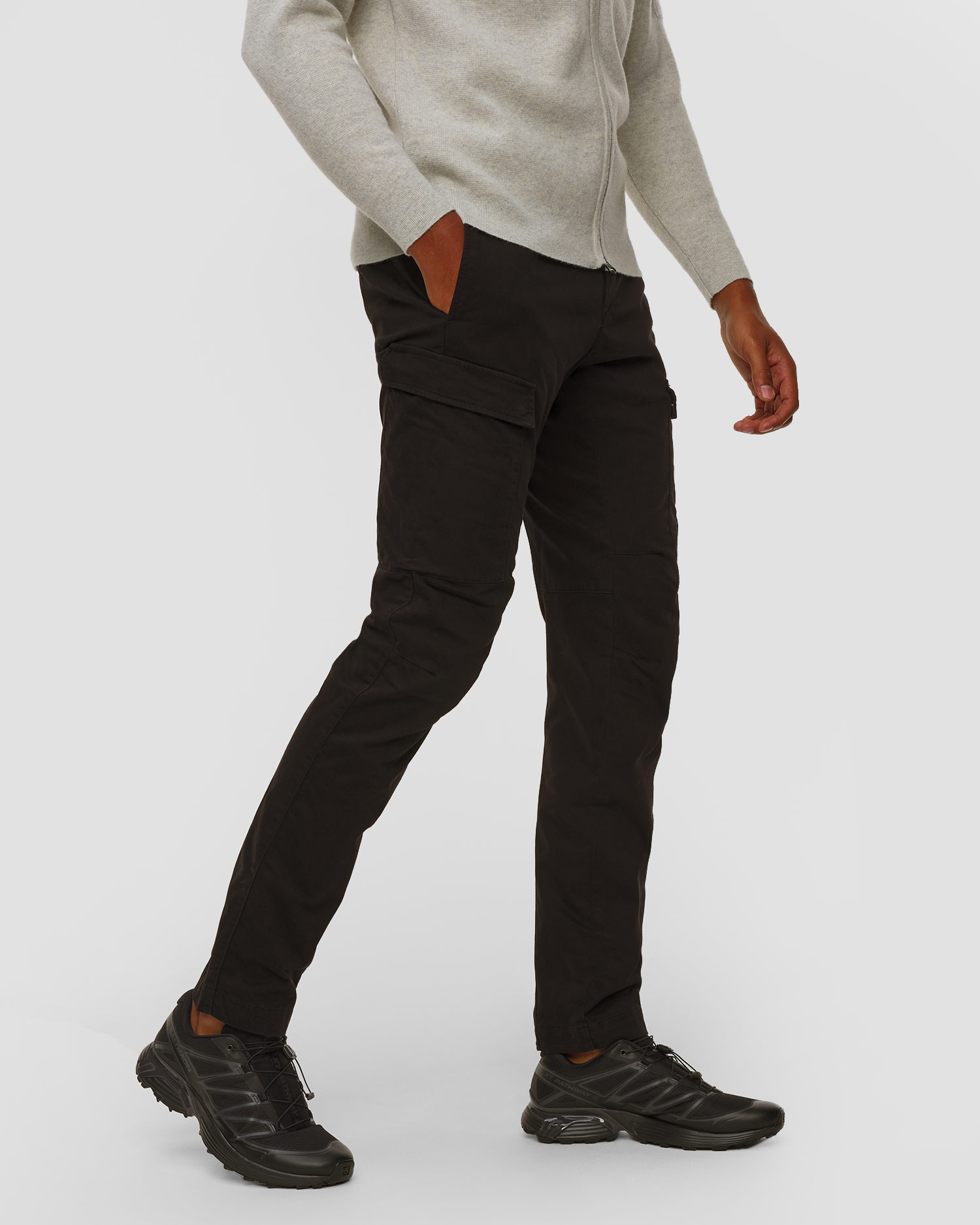 Pánske nohavice C.P. Company Stretch Sateen Ergonomic Cargo Pants čierne