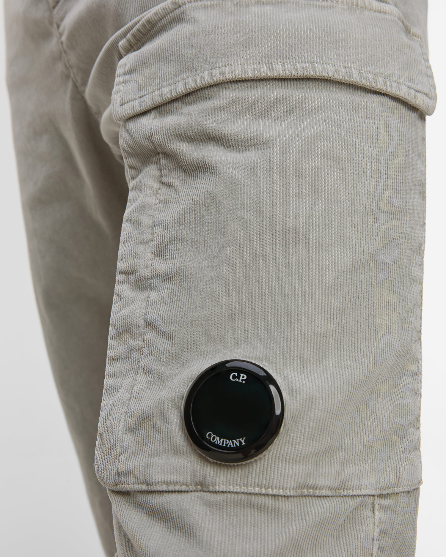 Pánske manšestrové nohavice C.P. Company Lens Cargo Pants sivé