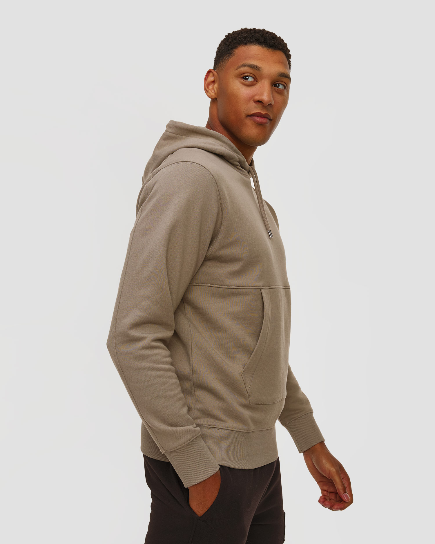 Men's C.P. Company Diagonal Raised Fleece Hooded Lens Sweatshirt beige