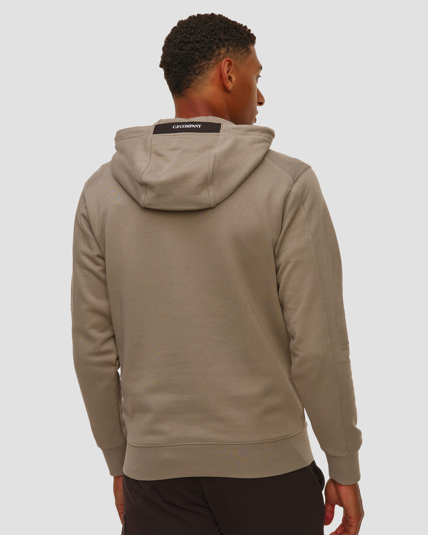 C.P. Company Diagonal Raised Fleece Hooded Lens Sweatshirt Herren-Sweatshirt in Beige