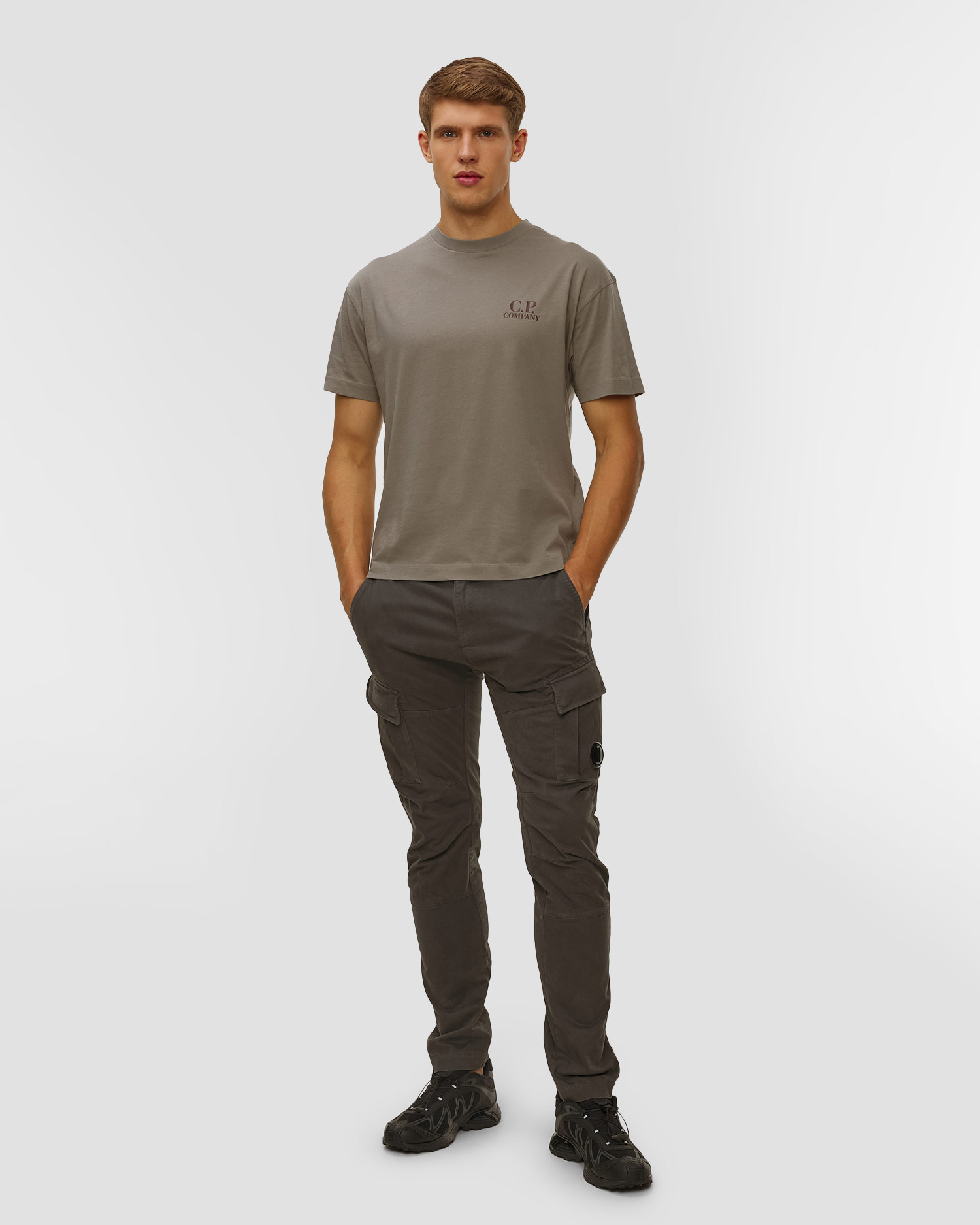 Tricou pentru bărbați C.P. Company 30/1 Jersey Short Sleeve Logo T-Shirt bej