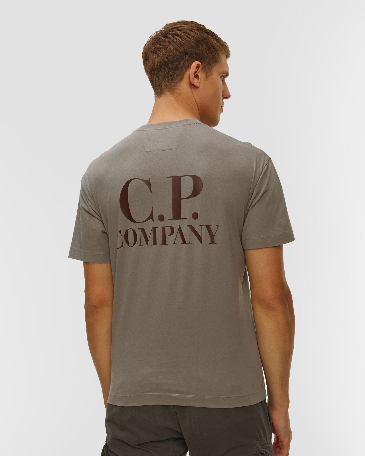 Tricou pentru bărbați C.P. Company 30/1 Jersey Short Sleeve Logo T-Shirt bej