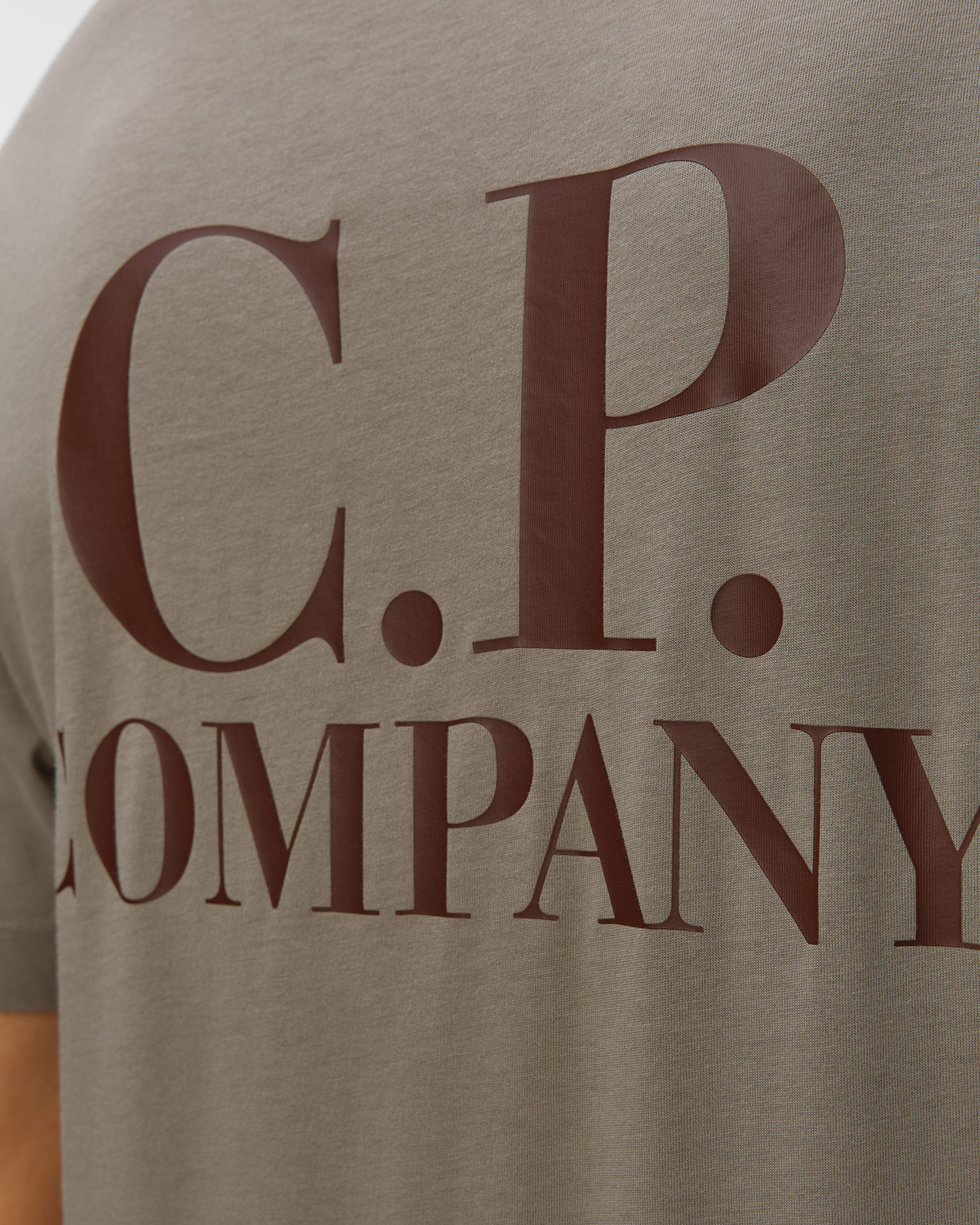 Tricou pentru bărbați C.P. Company 30/1 Jersey Short Sleeve Logo T-Shirt bej