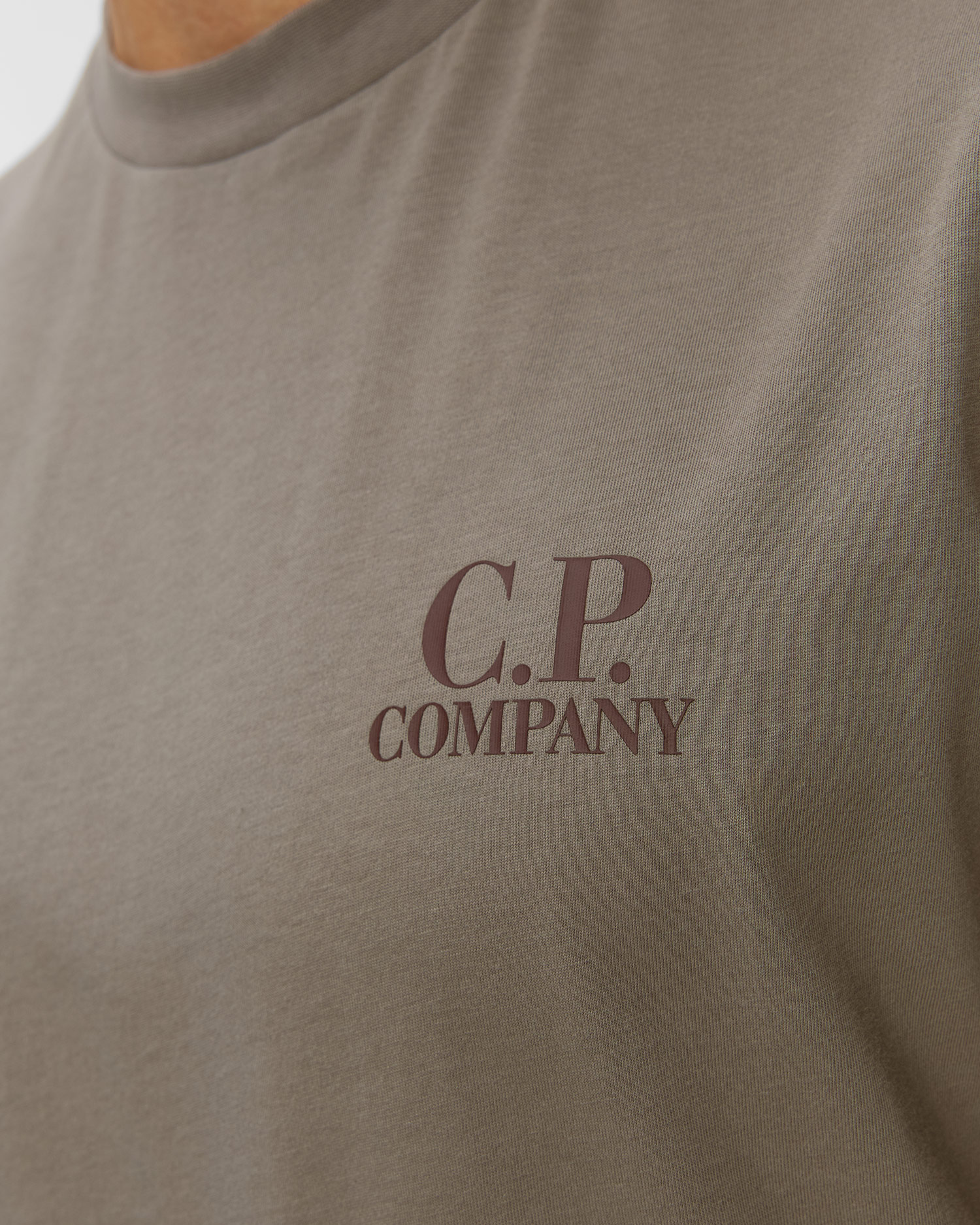 Tricou pentru bărbați C.P. Company 30/1 Jersey Short Sleeve Logo T-Shirt bej