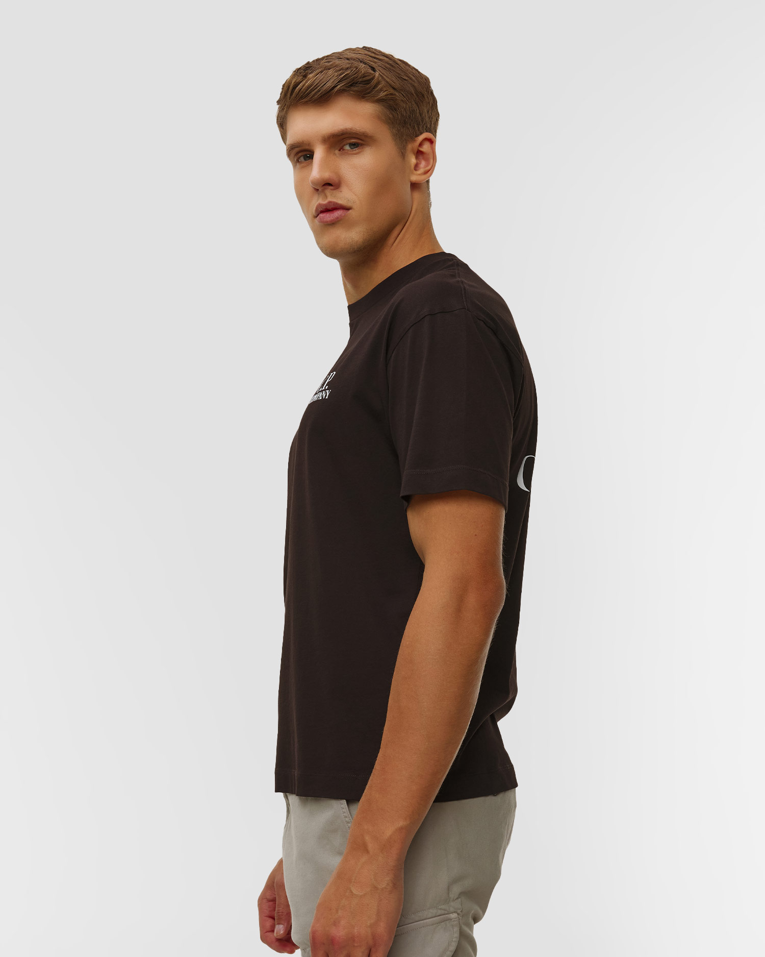 T-shirt męski C.P. Company 30/1 Jersey Short Sleeve Logo T-Shirt czarny