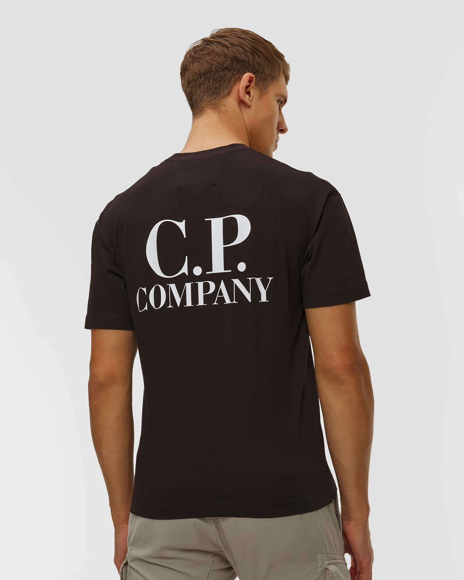 T-shirt męski C.P. Company 30/1 Jersey Short Sleeve Logo T-Shirt czarny