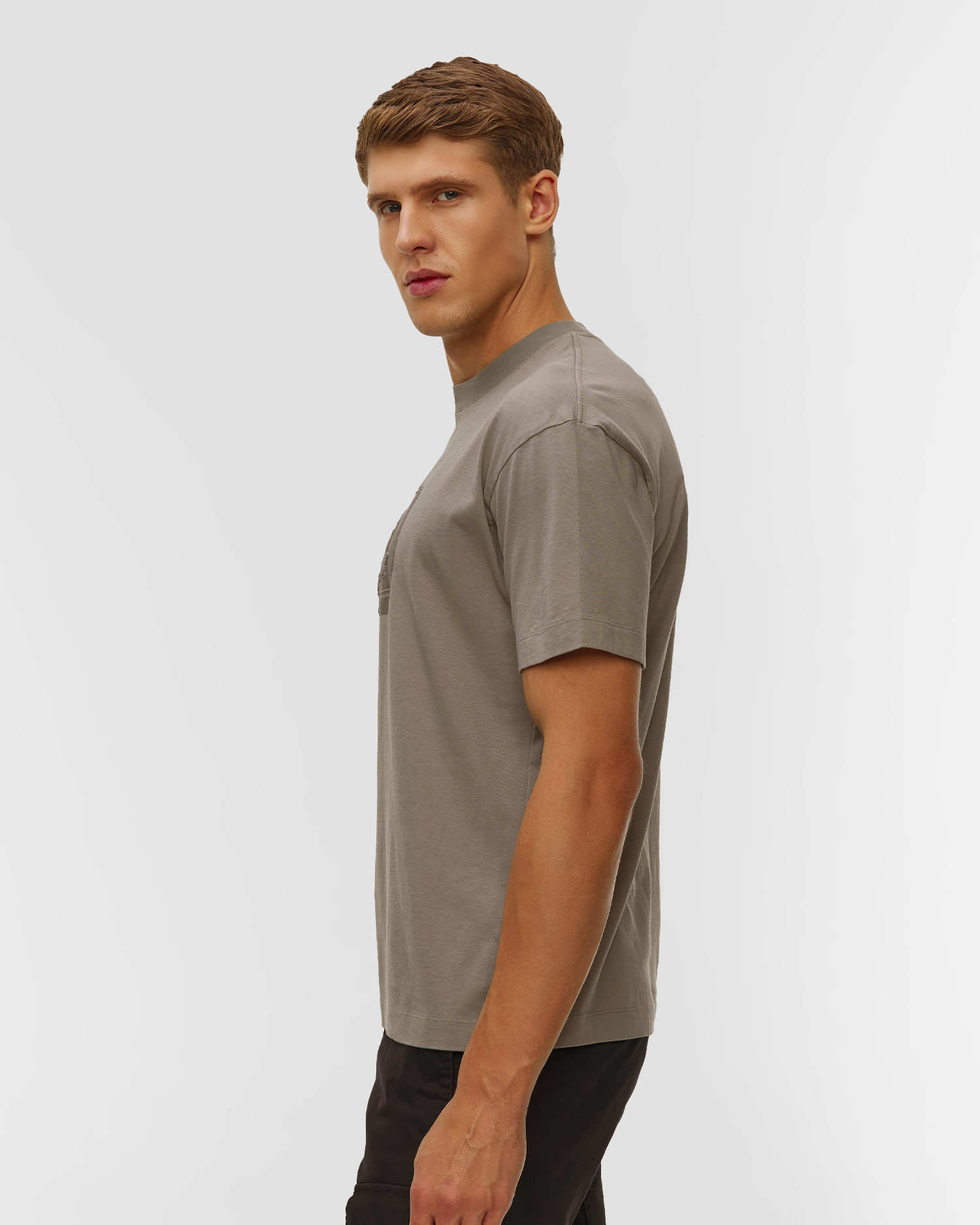Pánske tričko C.P. Company 30/1 Jersey British Sailor Short Sleeve Logo T-Shirt béžové