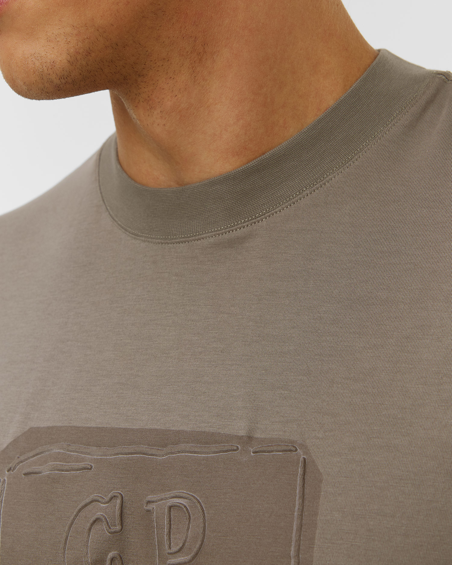 Pánske tričko C.P. Company 30/1 Jersey British Sailor Short Sleeve Logo T-Shirt béžové