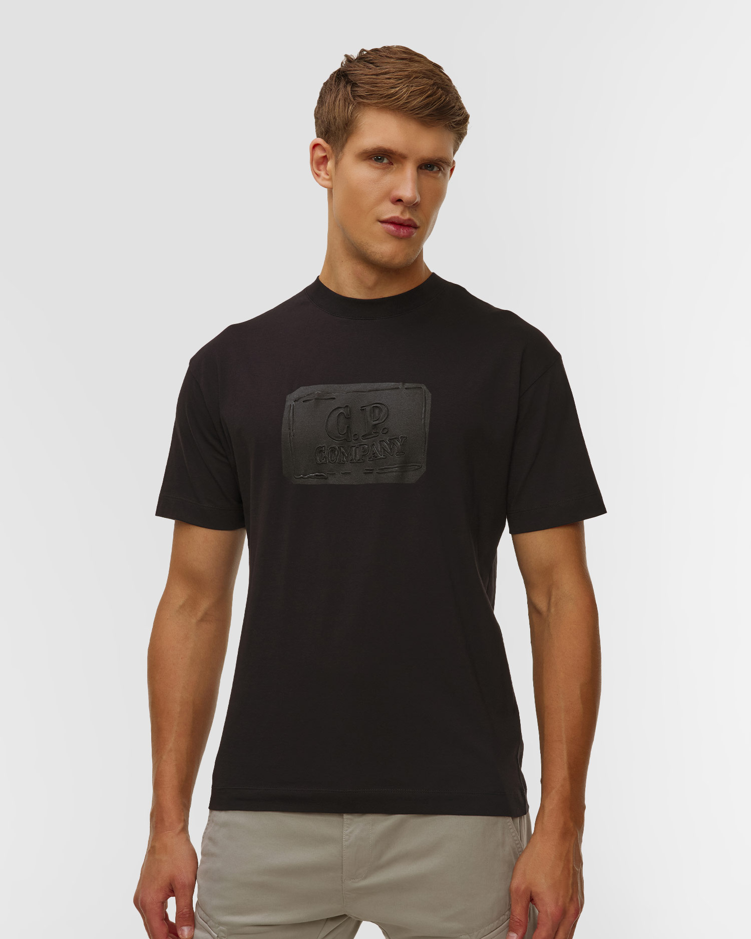 Tricou pentru bărbați C.P. Company 30/1 Jersey British Sailor Short Sleeve Logo T-Shirt negru