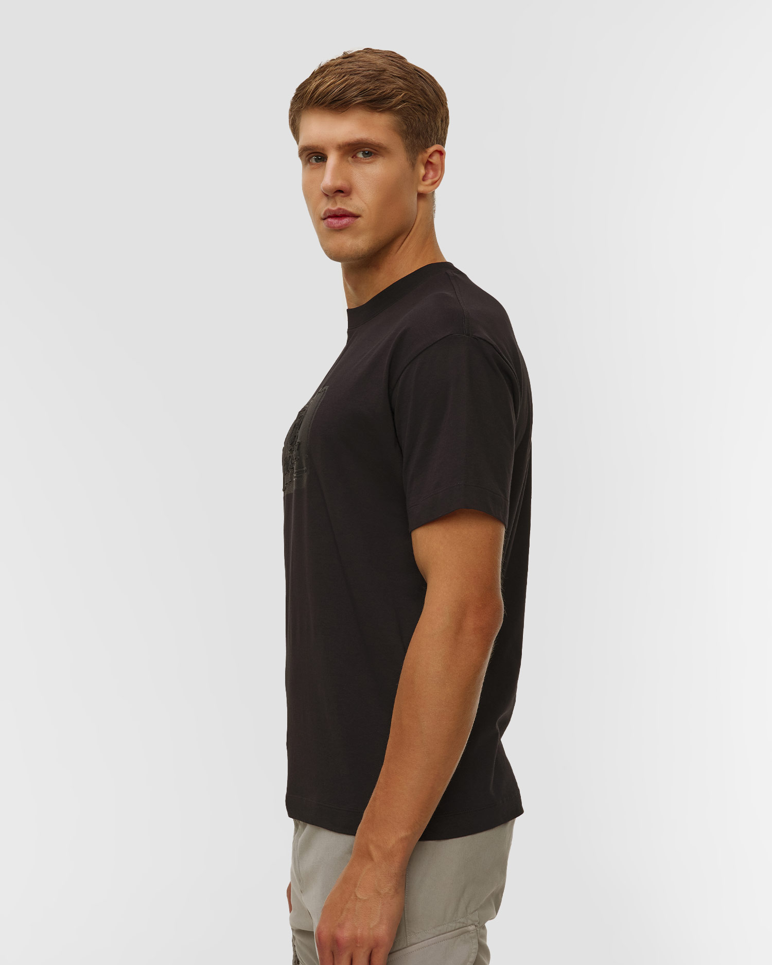 Tricou pentru bărbați C.P. Company 30/1 Jersey British Sailor Short Sleeve Logo T-Shirt negru