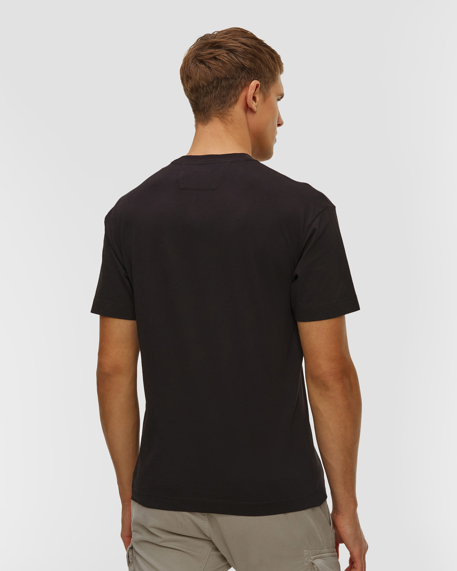 T-shirt męski C.P. Company 30/1 Jersey British Sailor Short Sleeve Logo T-Shirt czarny