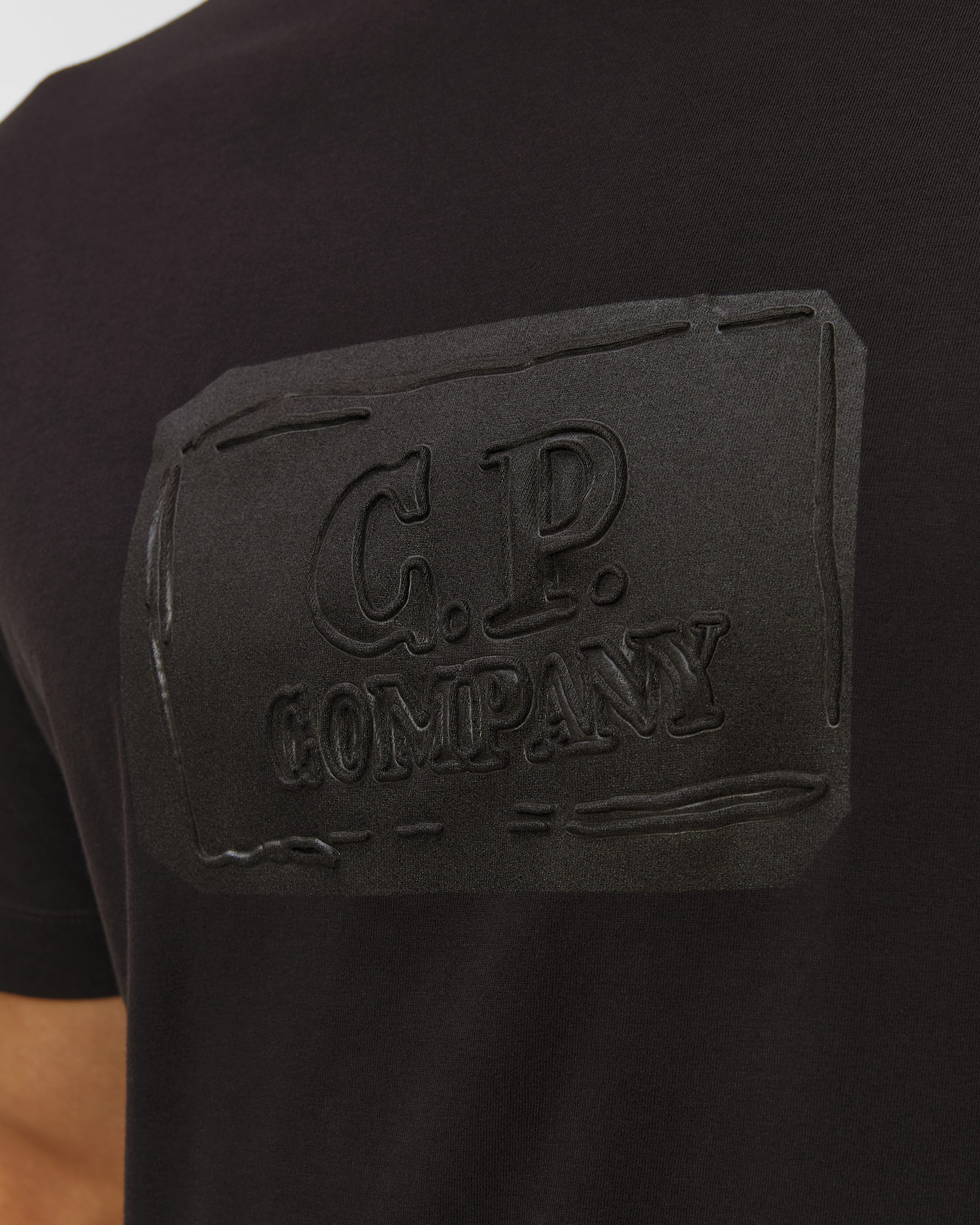 Tricou pentru bărbați C.P. Company 30/1 Jersey British Sailor Short Sleeve Logo T-Shirt negru