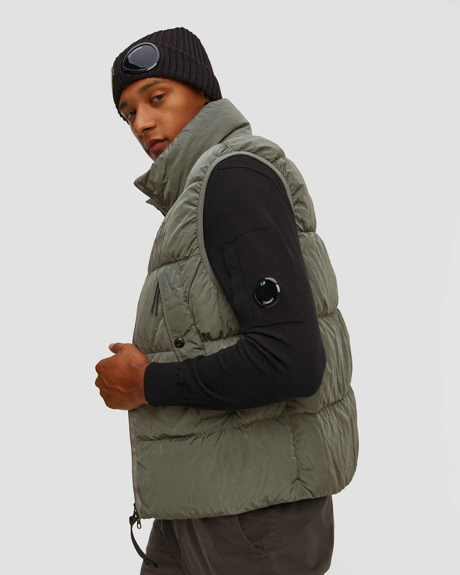 C.P. Company Chrome-R Turtleneck Vest Herrenweste in Grau