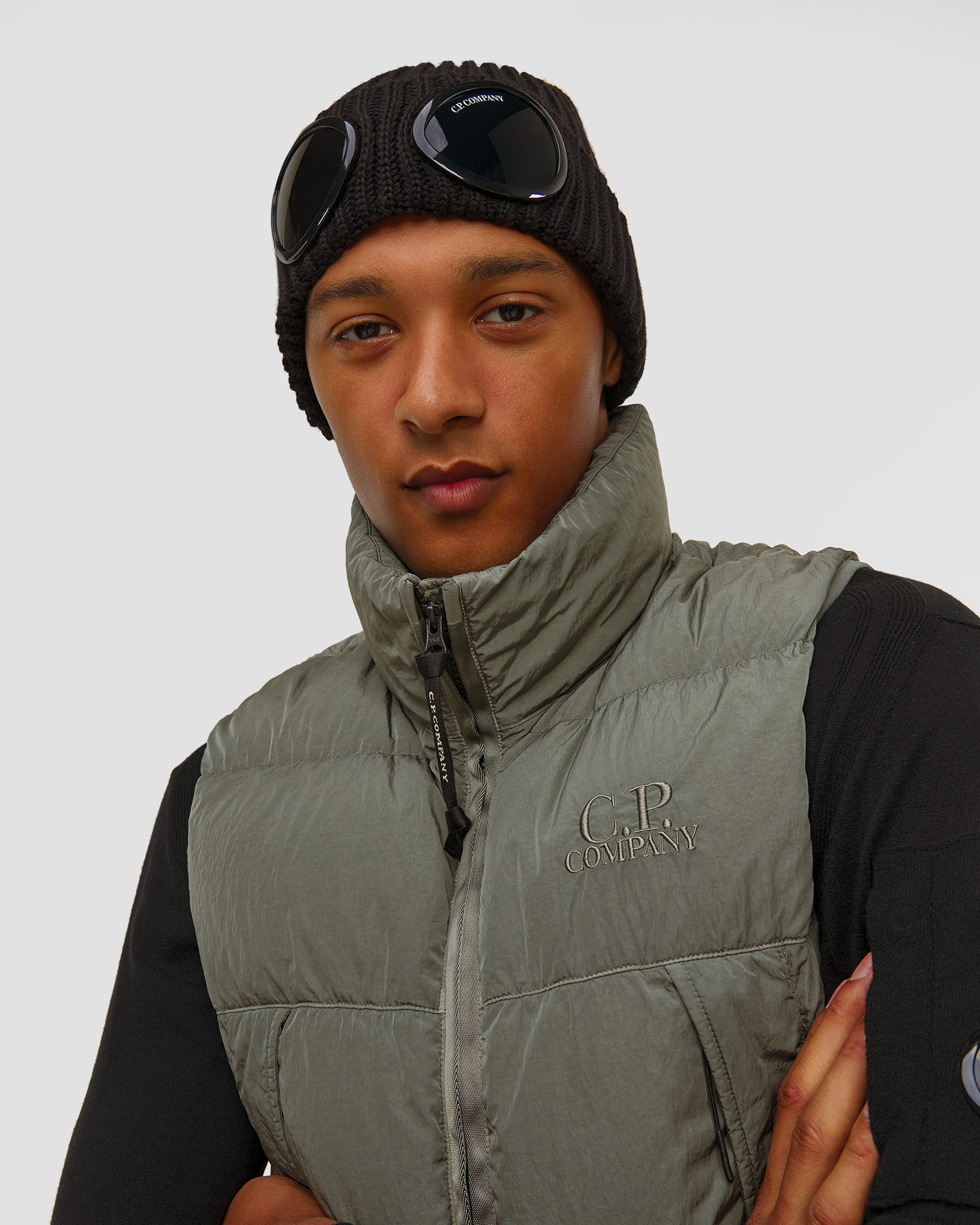 C.P. Company Chrome-R Turtleneck Vest Herrenweste in Grau